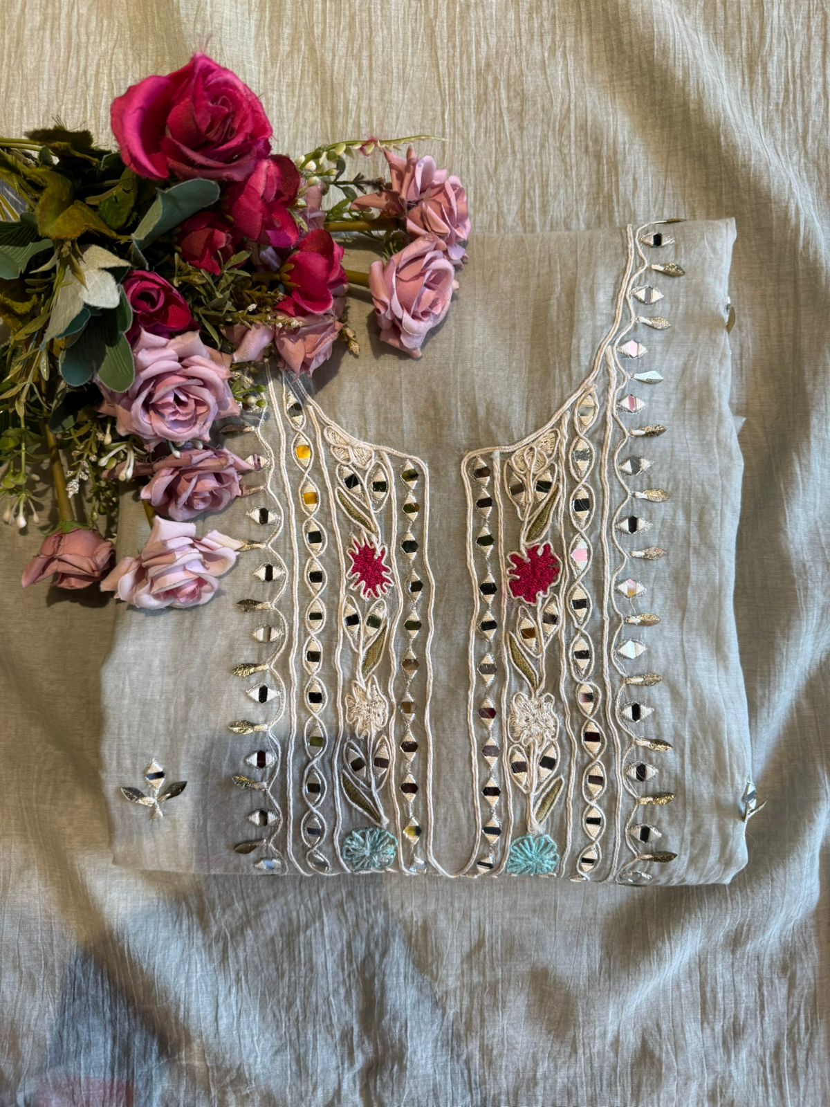 Mirror & Dori embroidered  Pastel Elegannt Suit