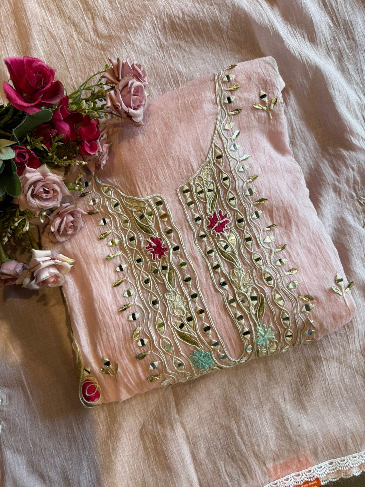 Mirror & Dori embroidered  Pastel Elegannt Suit