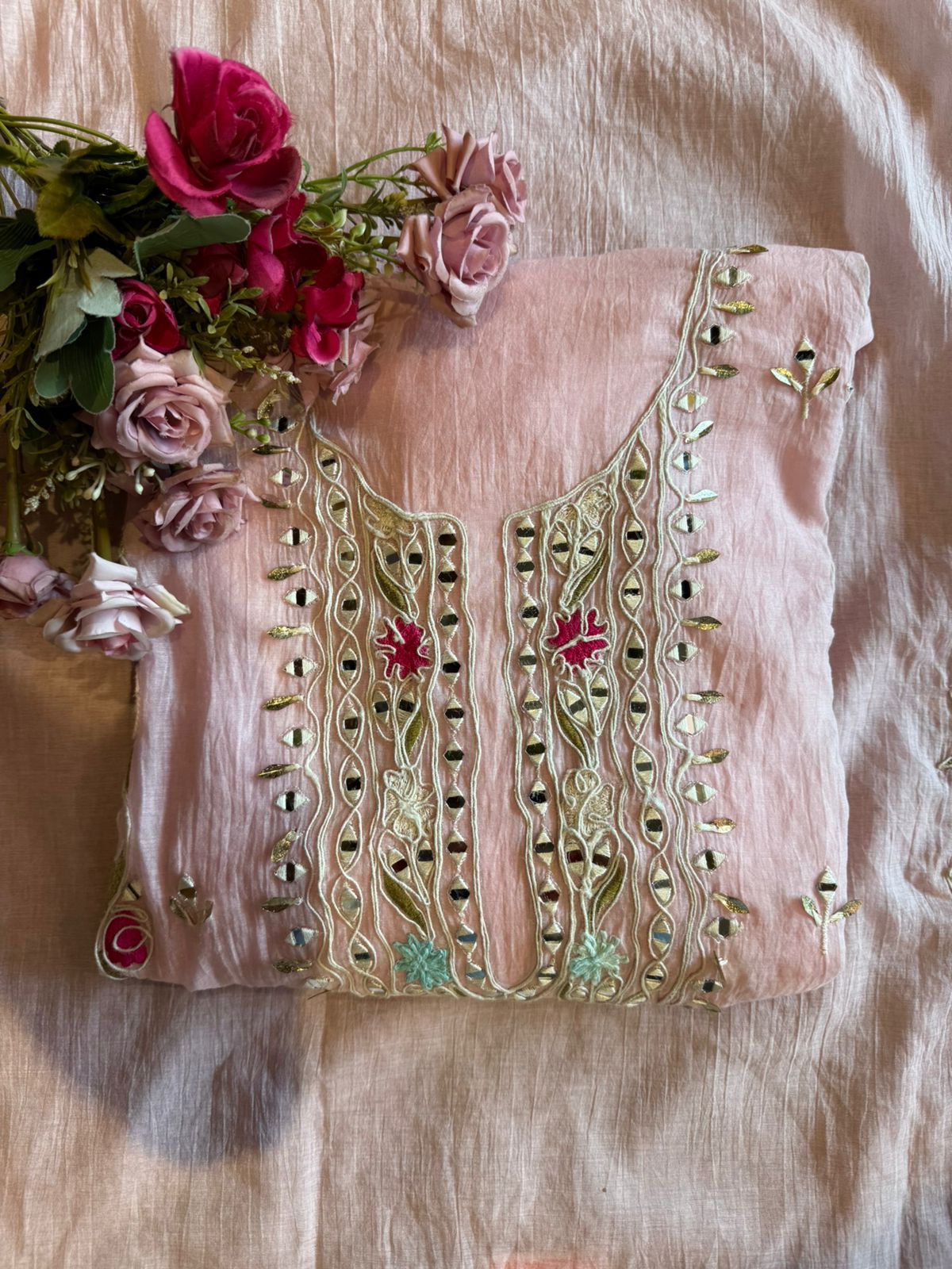 Mirror & Dori embroidered  Pastel Elegannt Suit