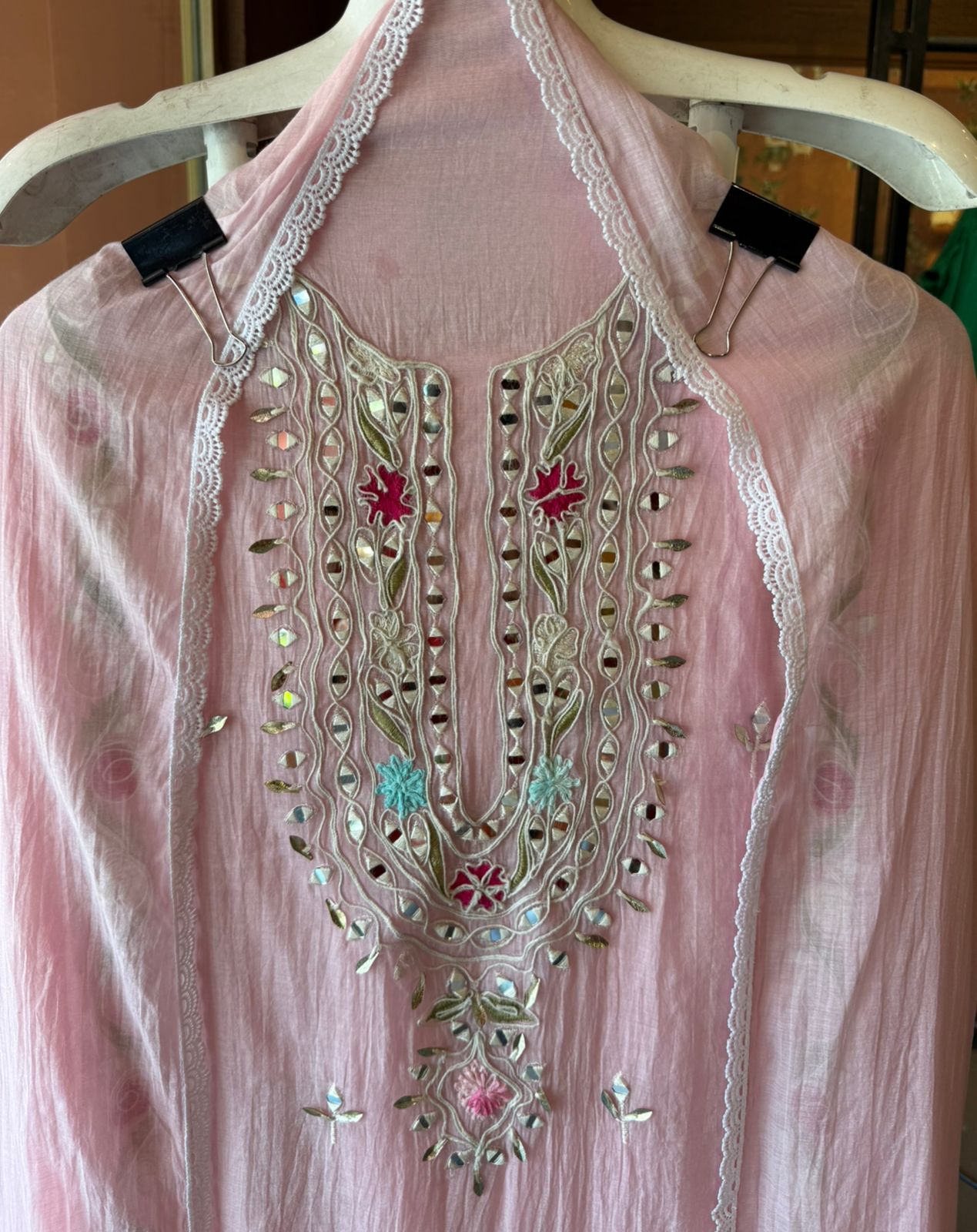 Mirror & Dori embroidered  Pastel Elegannt Suit