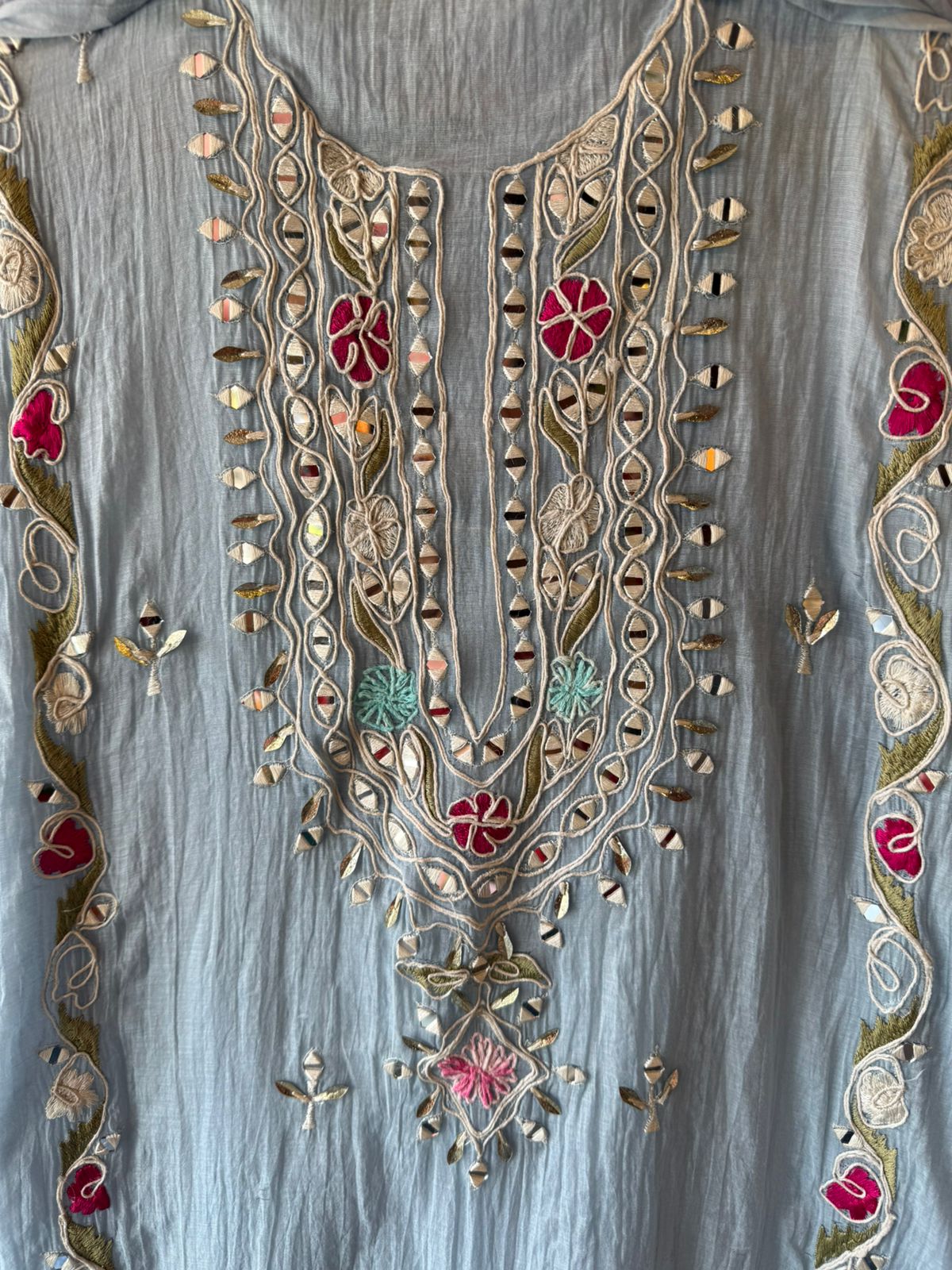 Mirror & Dori embroidered  Pastel Elegannt Suit