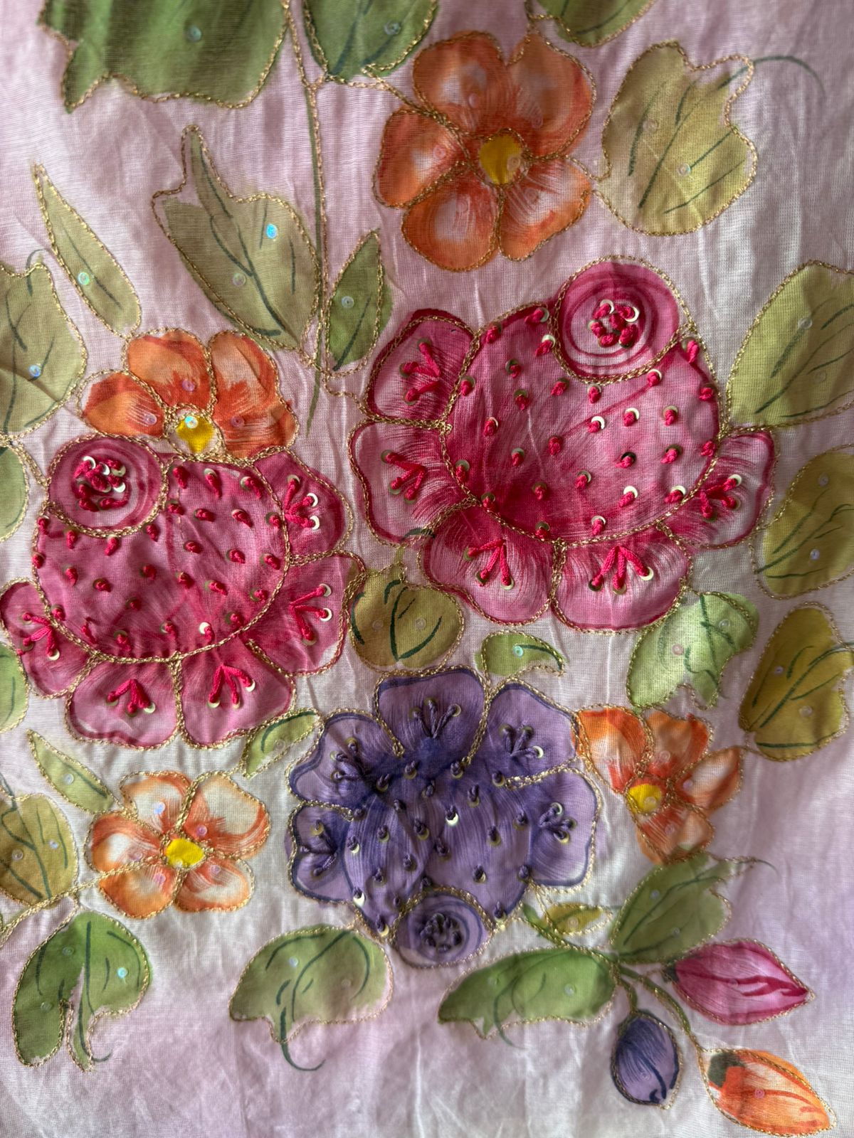 Pastel Hand brush Painted Floral Suit Set