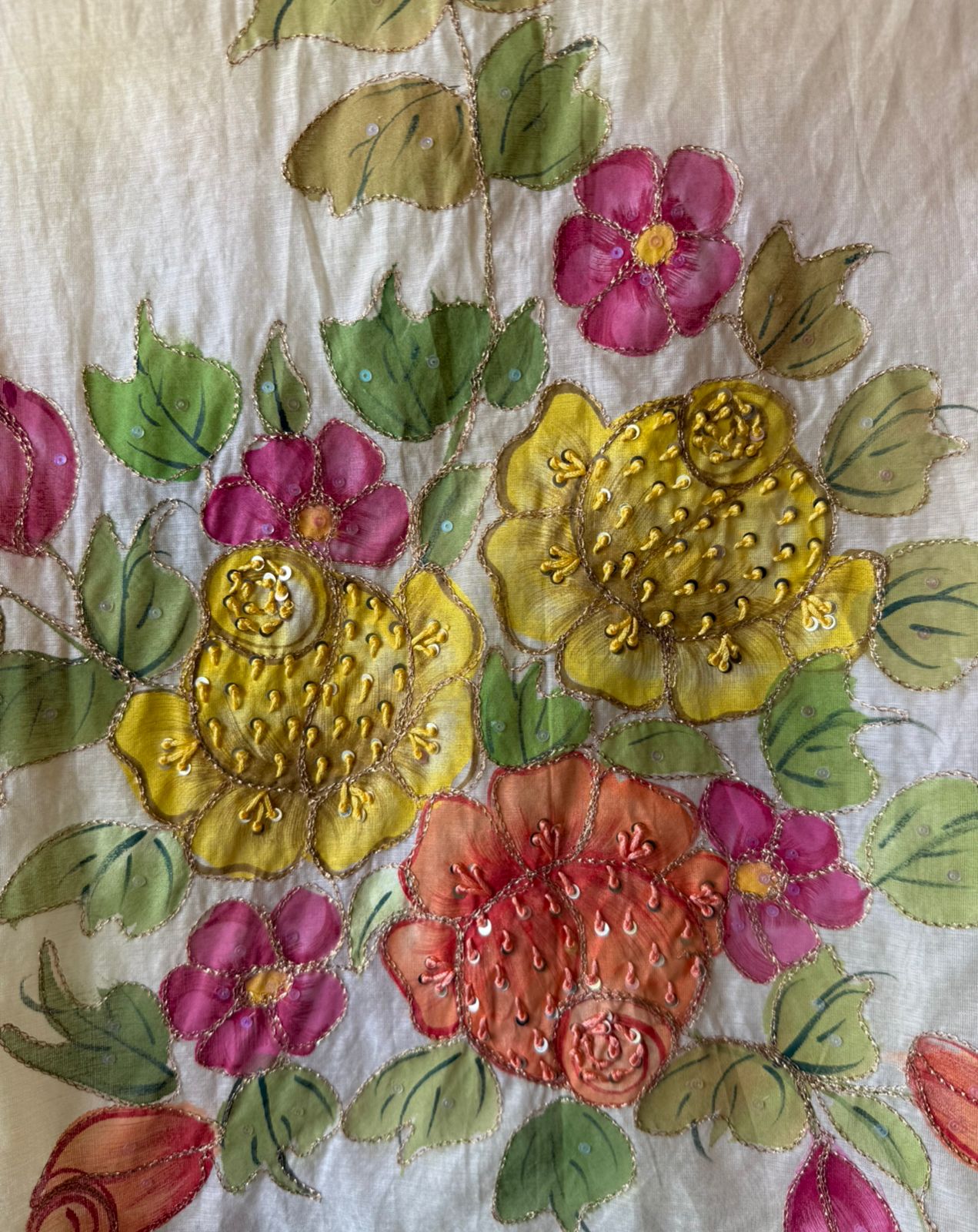 Pastel Hand brush Painted Floral Suit Set