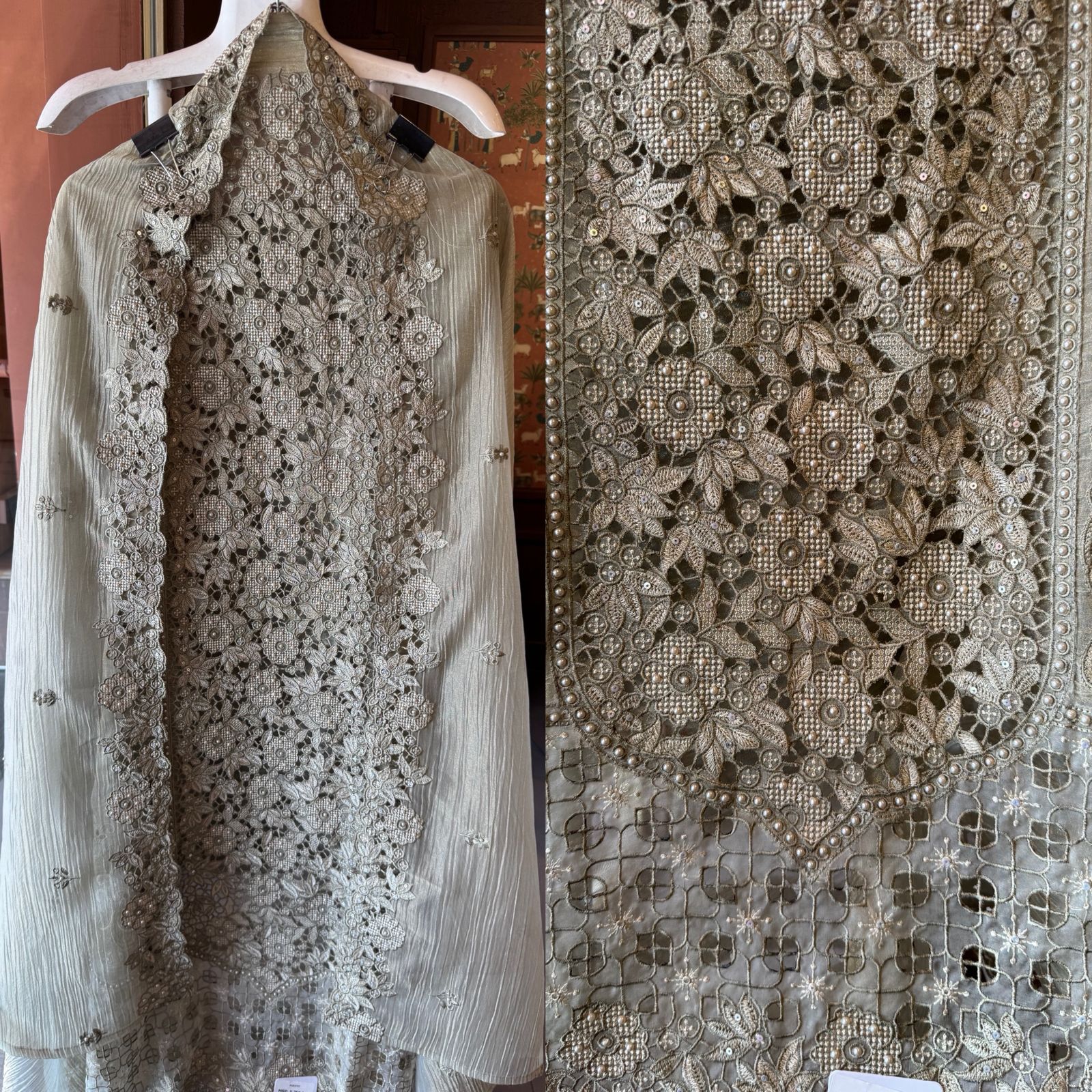 Embroidered Statement Unstitched Suit Set