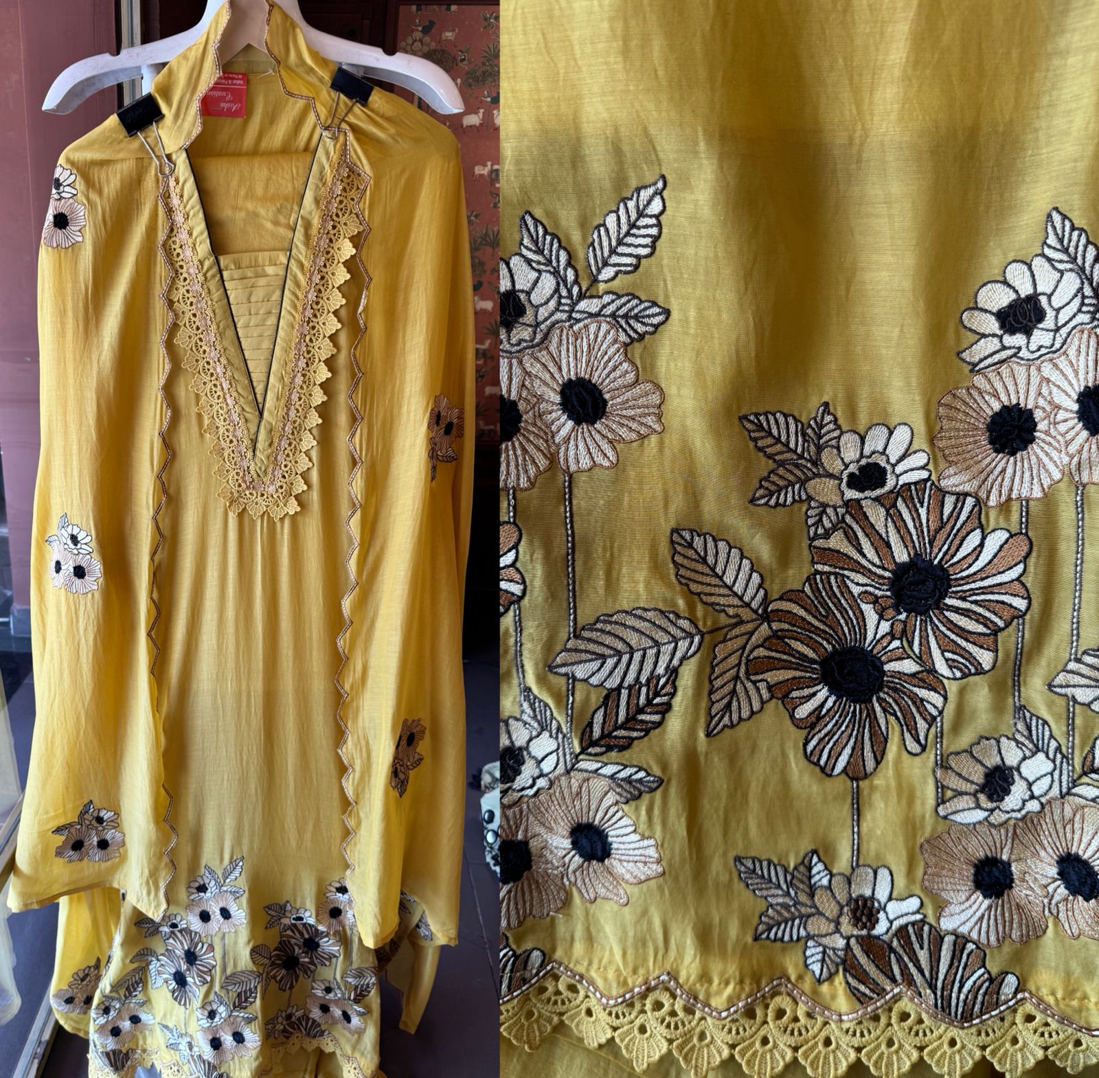 Floral Embroidered Unstitched Suit set