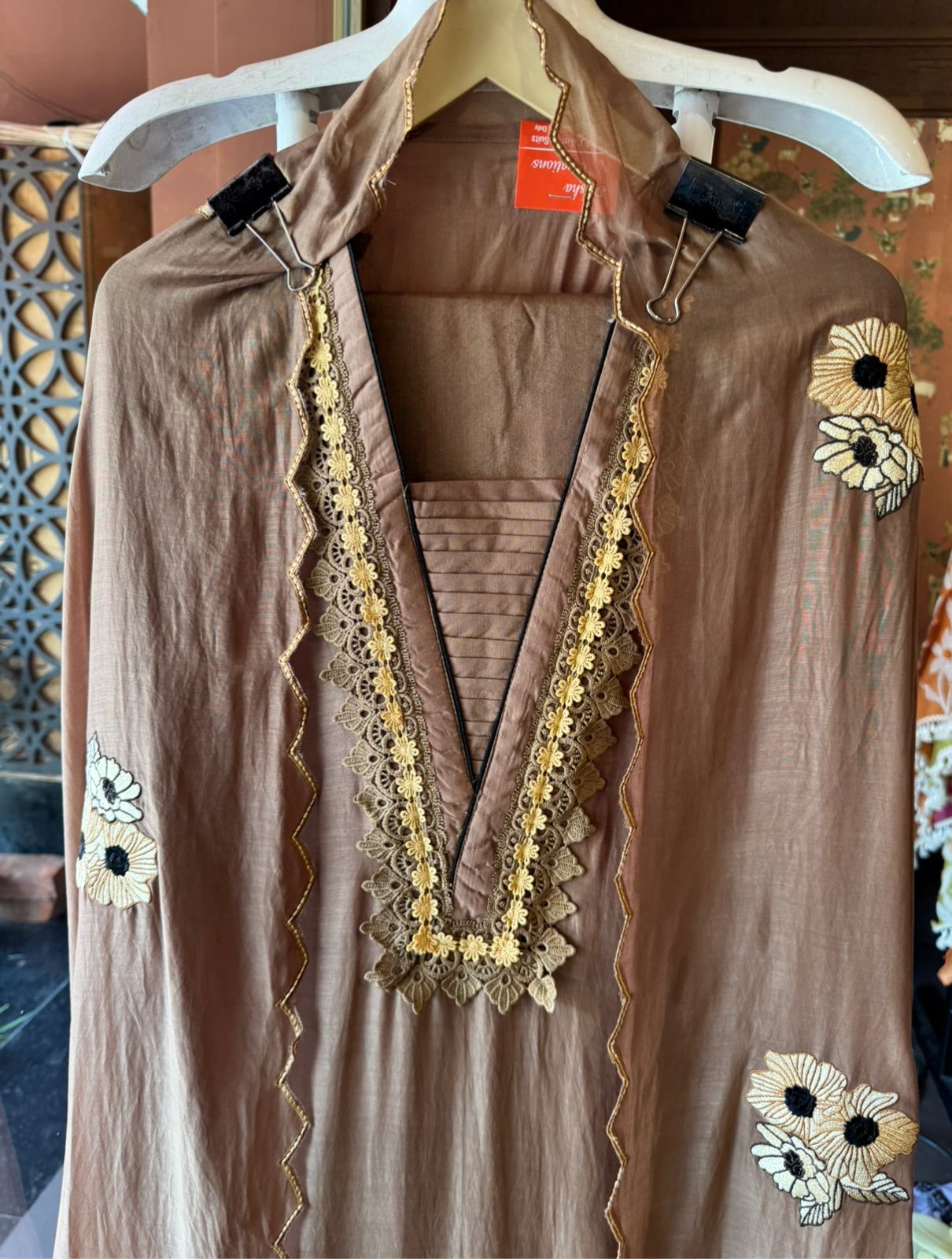 Floral Embroidered Unstitched Suit set