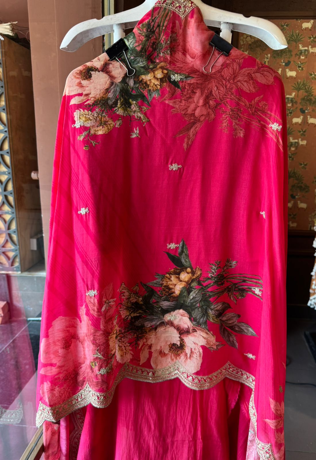 Floral Festive Suit with Potli