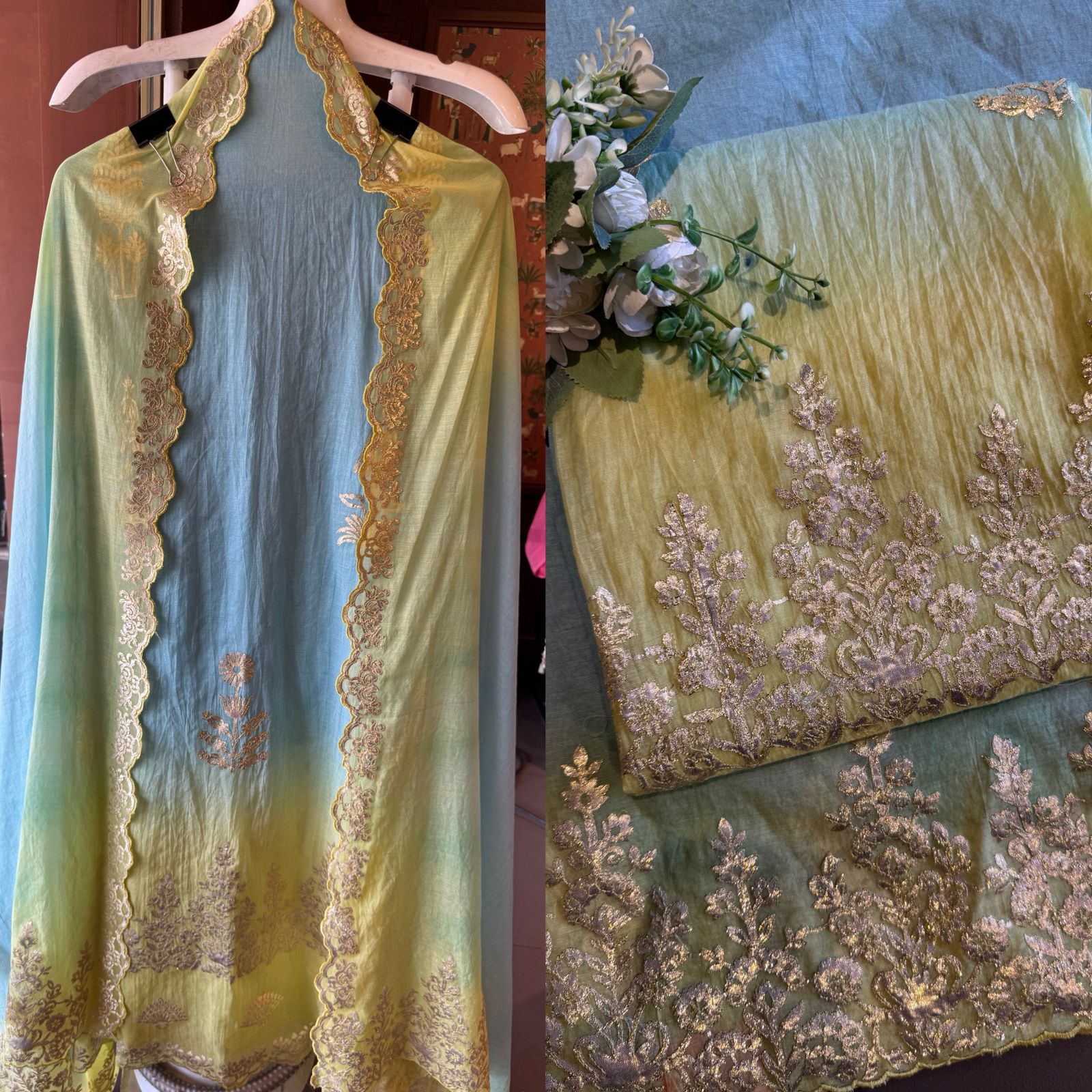 Ombre Embroidered Suit