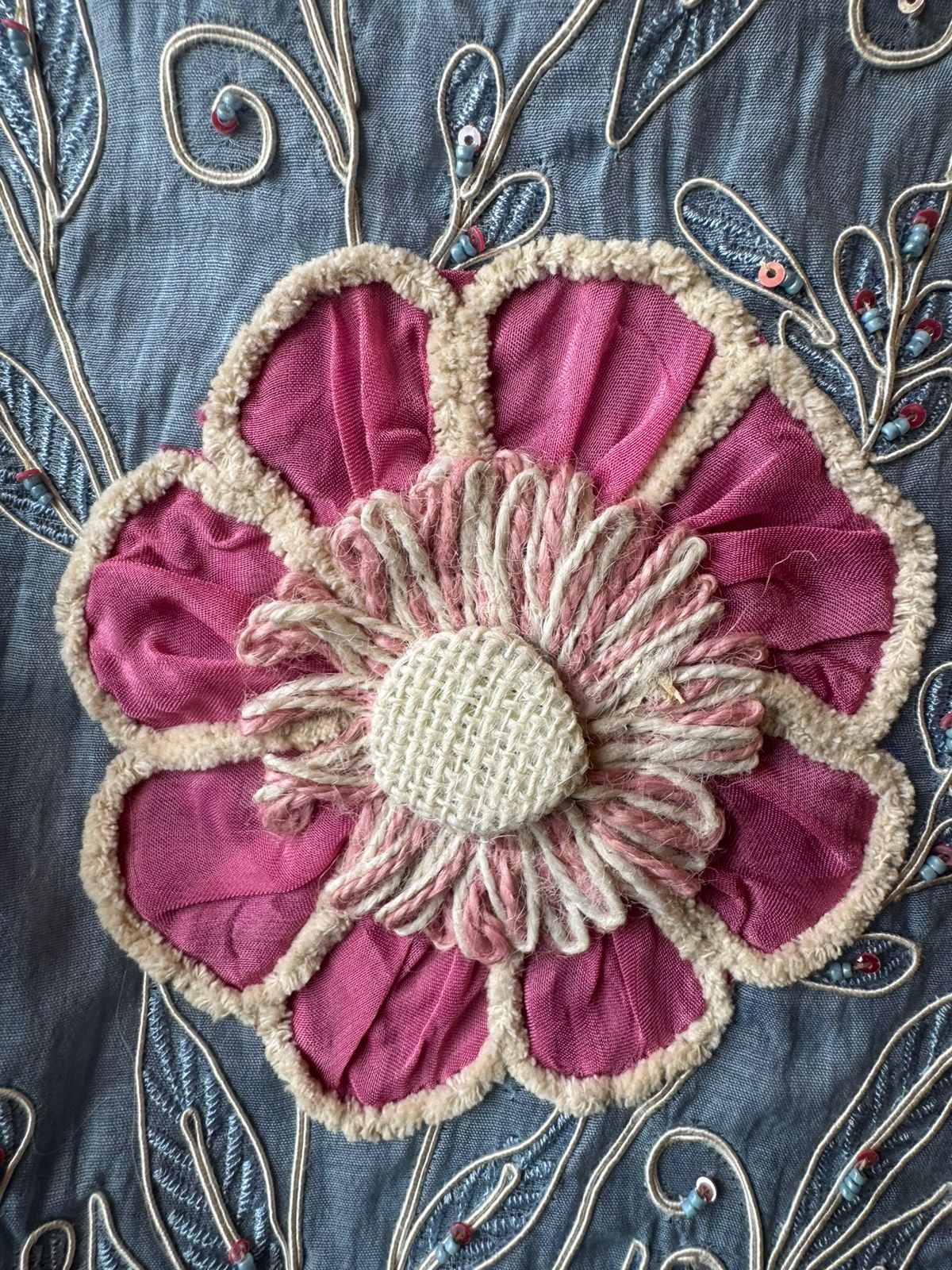 Flamingo Motif Embroidered Kurta