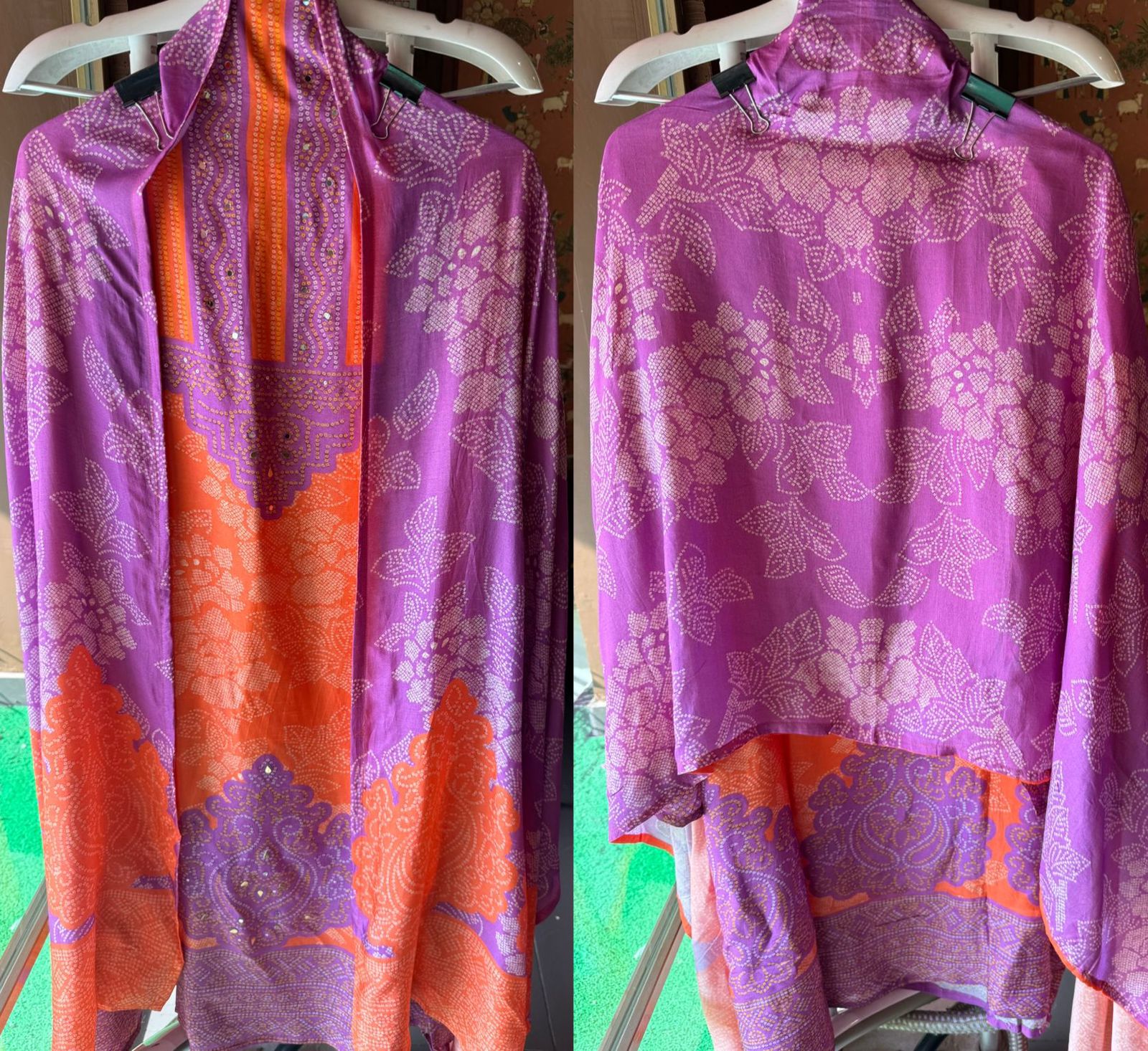 Silk bandhani printed shirt