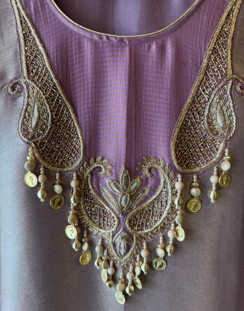 Elegant ethnic giraffe tissue base kurta