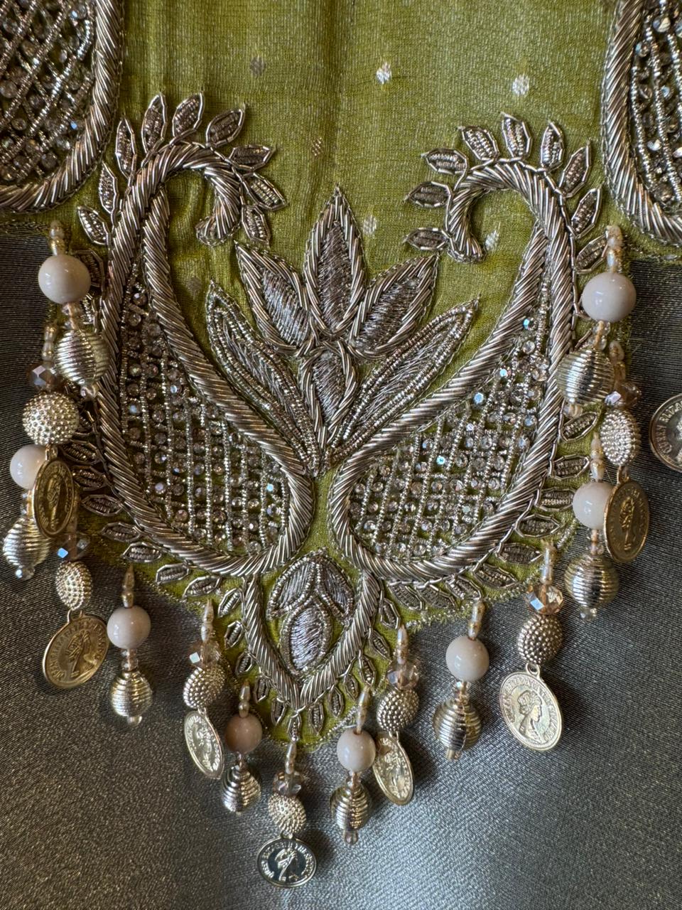 Elegant ethnic giraffe tissue base kurta