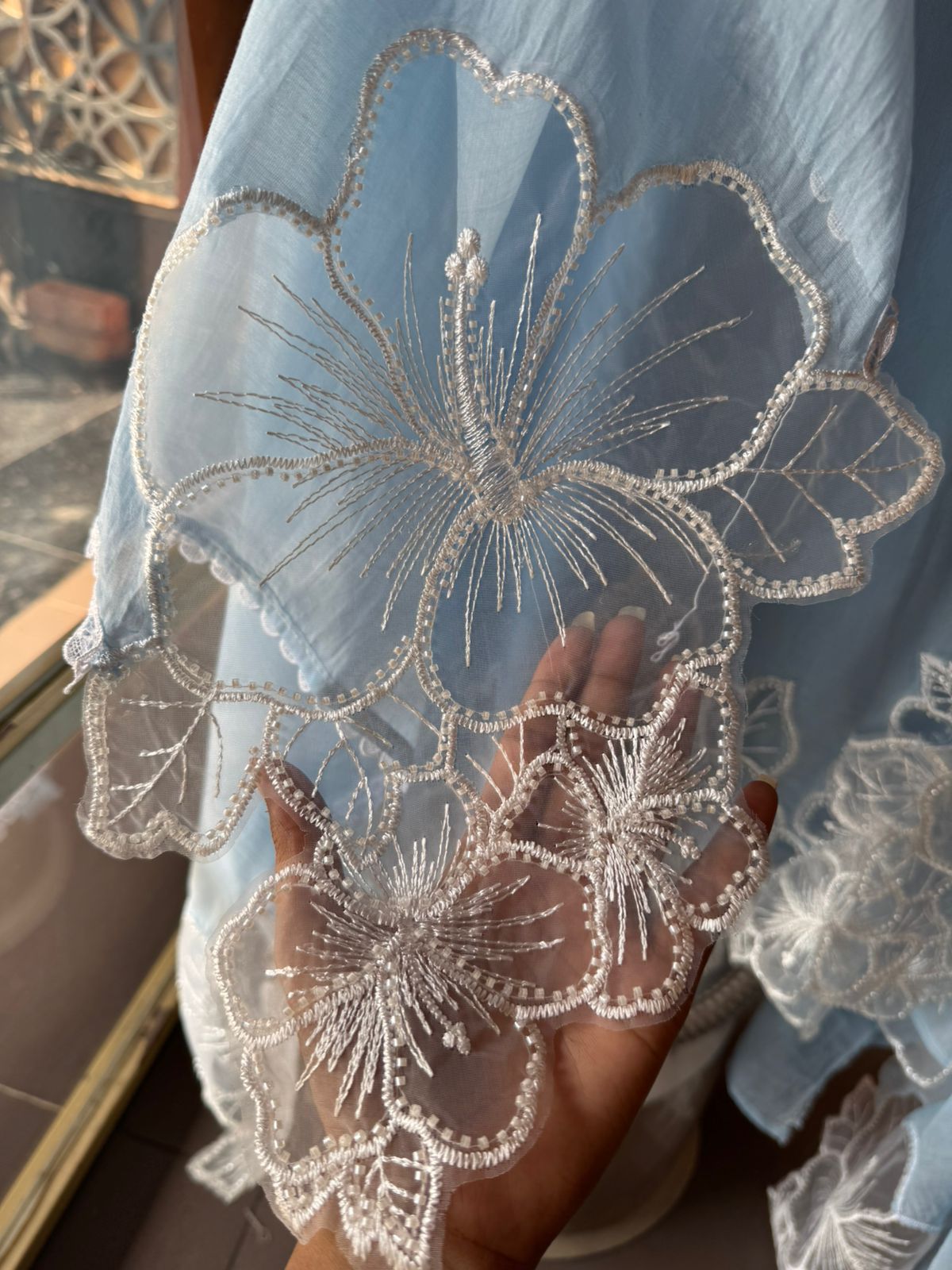 Floral Appliqué Suit Set