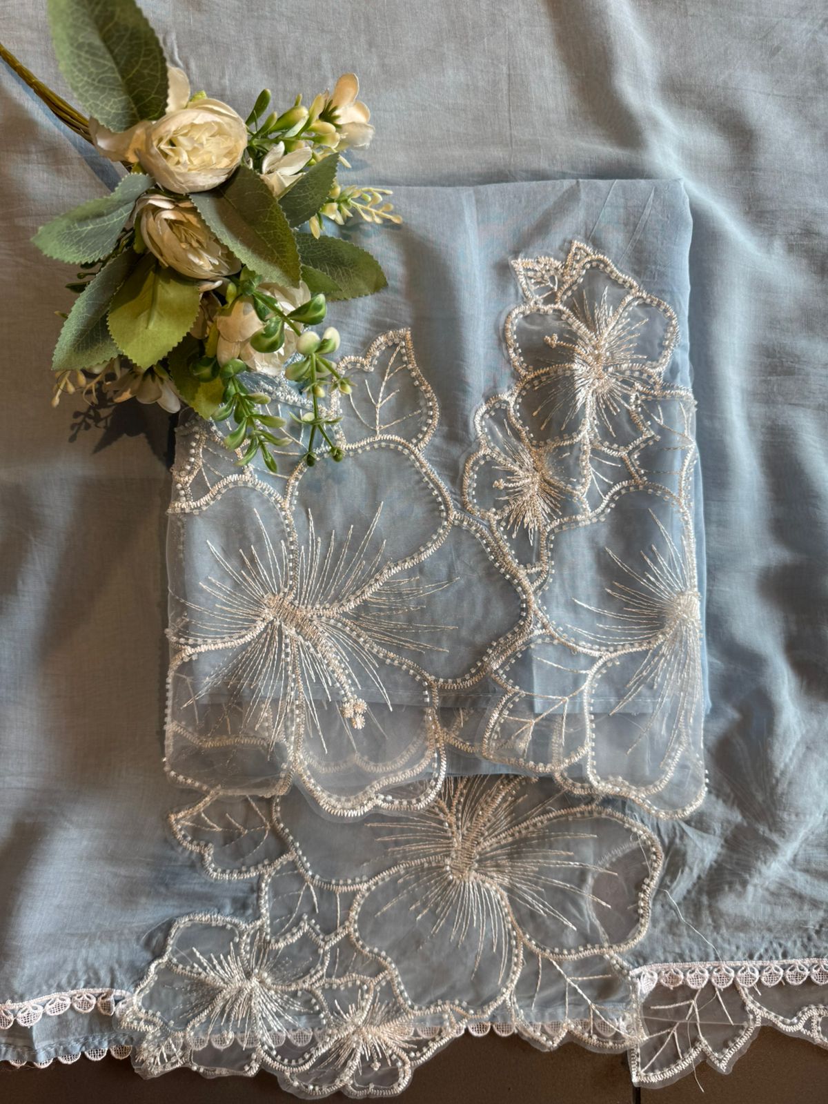 Floral Appliqué Suit Set