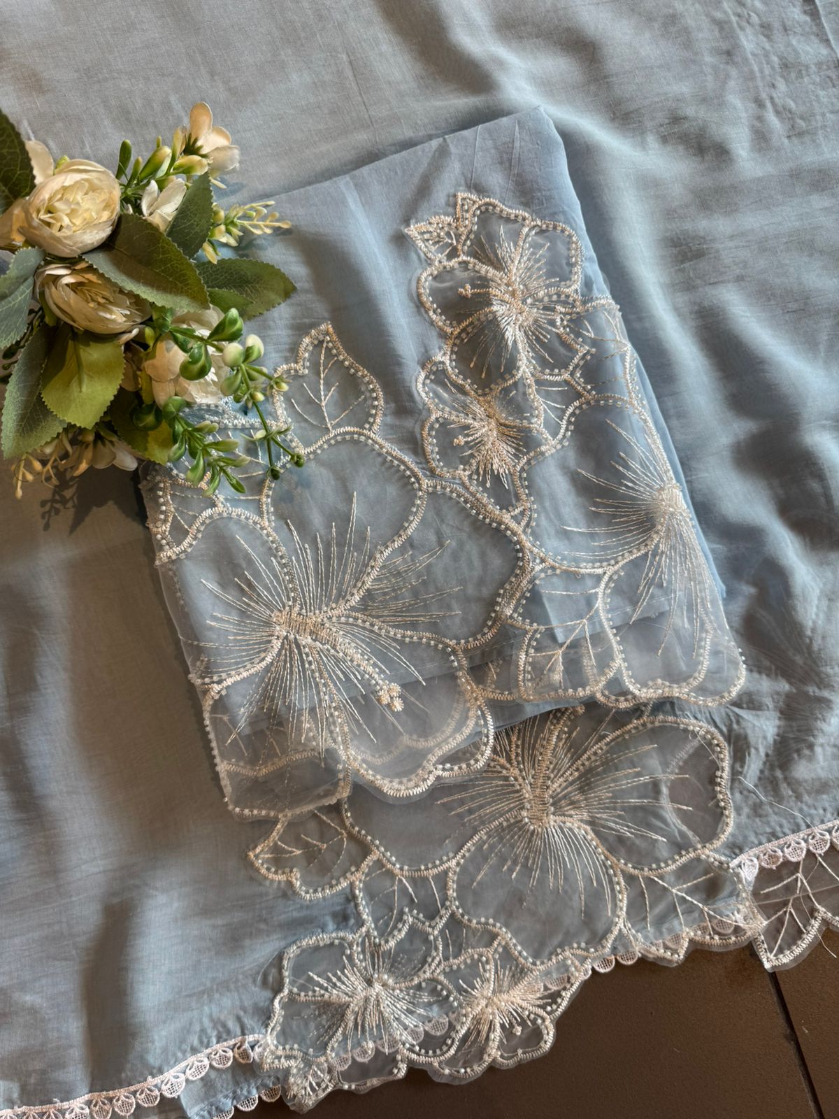 Floral Appliqué Suit Set