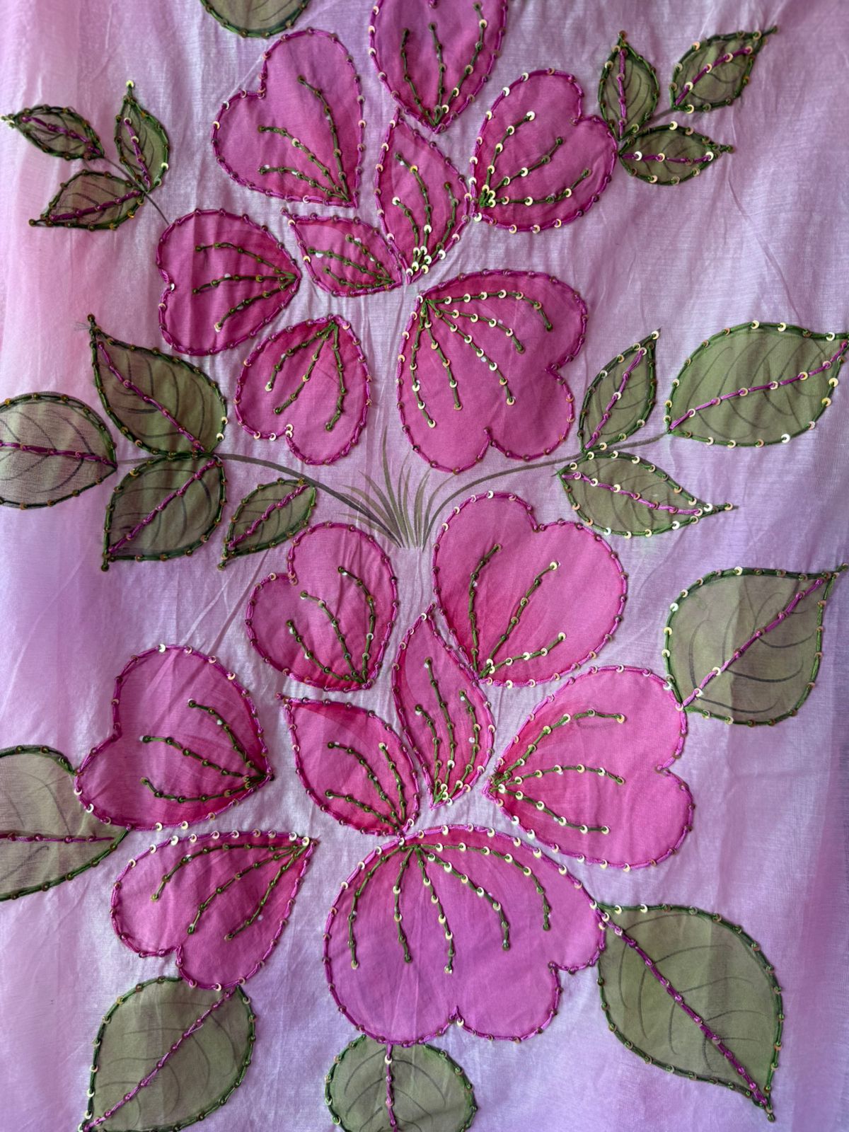 Floral Hand Painted mul cotton Unstitched suit