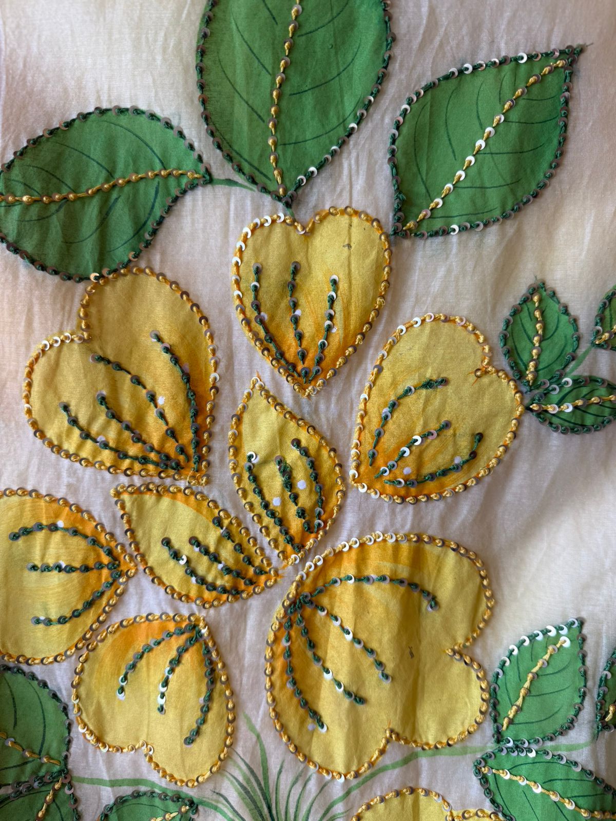 Floral Hand Painted mul cotton Unstitched suit