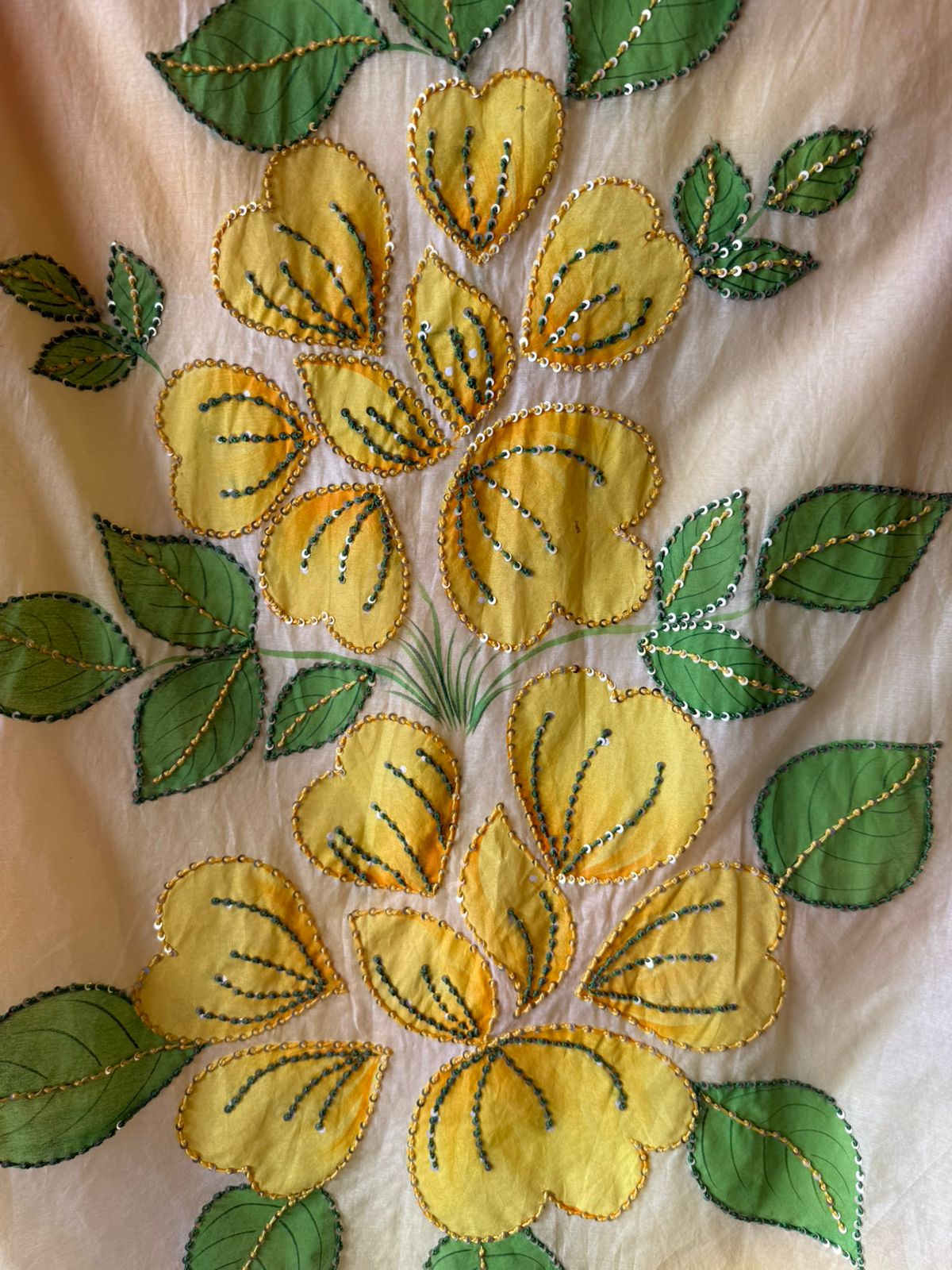 Floral Hand Painted mul cotton Unstitched suit