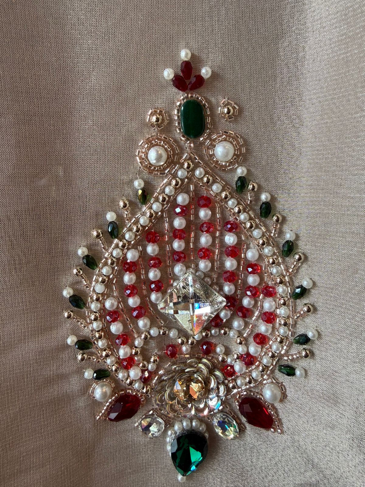 Ivory Hand-Embellished Pearl & Stone Work Kurta Set with Dupatta