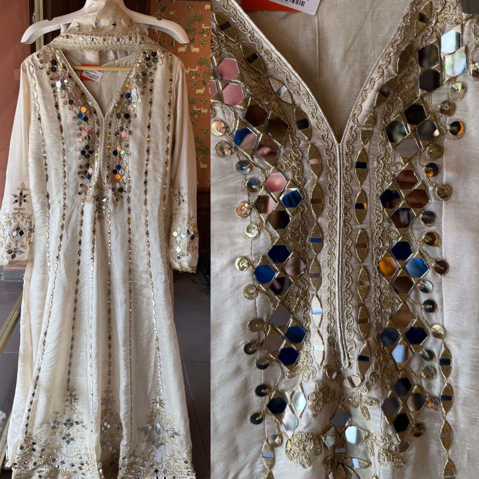 Pure shimmer tissue Stitched Anarkali