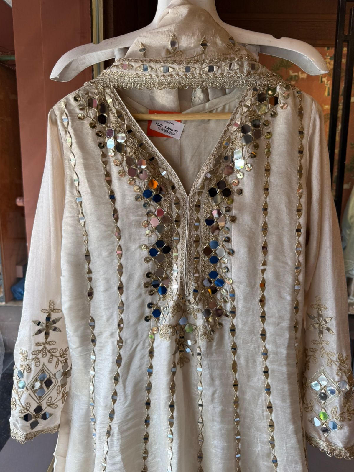 Pure shimmer tissue Stitched Anarkali