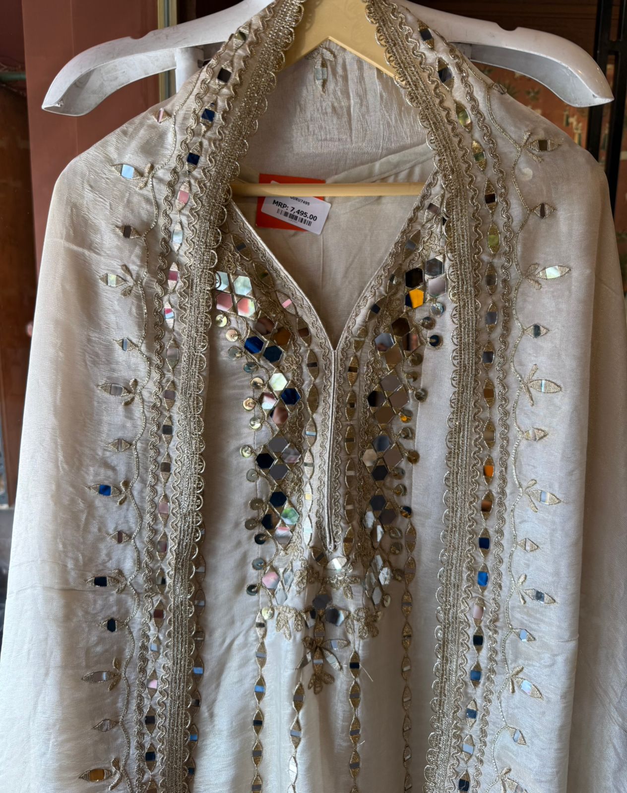 Pure shimmer tissue Stitched Anarkali