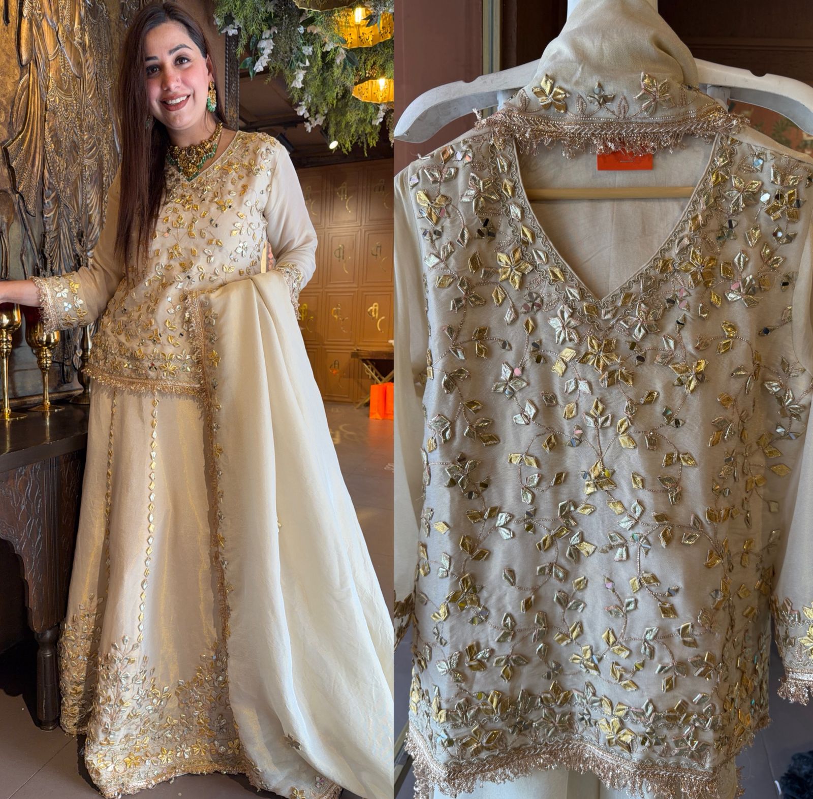 Ivory Gotta Patti Lehenga Set with Dupatta