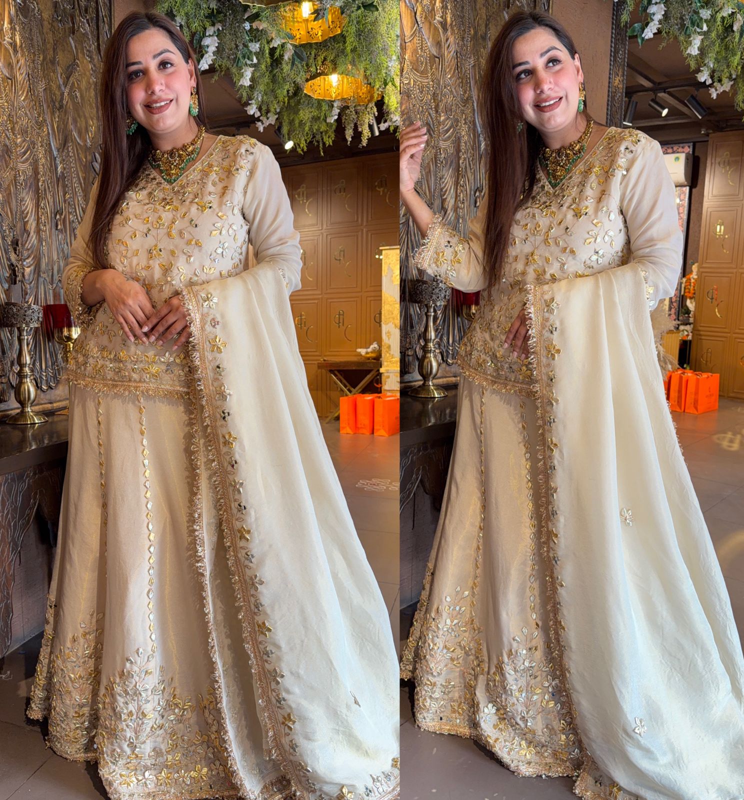 Ivory Gotta Patti Lehenga Set with Dupatta