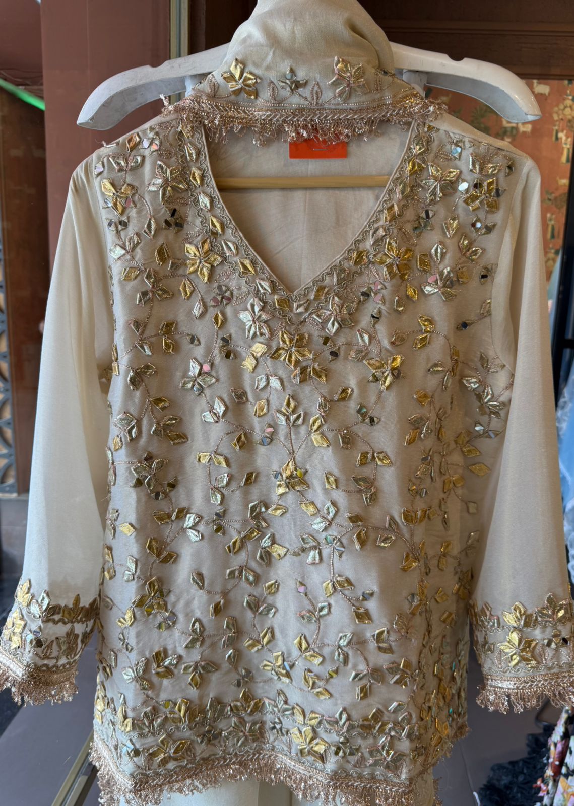 Ivory Gotta Patti Lehenga Set with Dupatta
