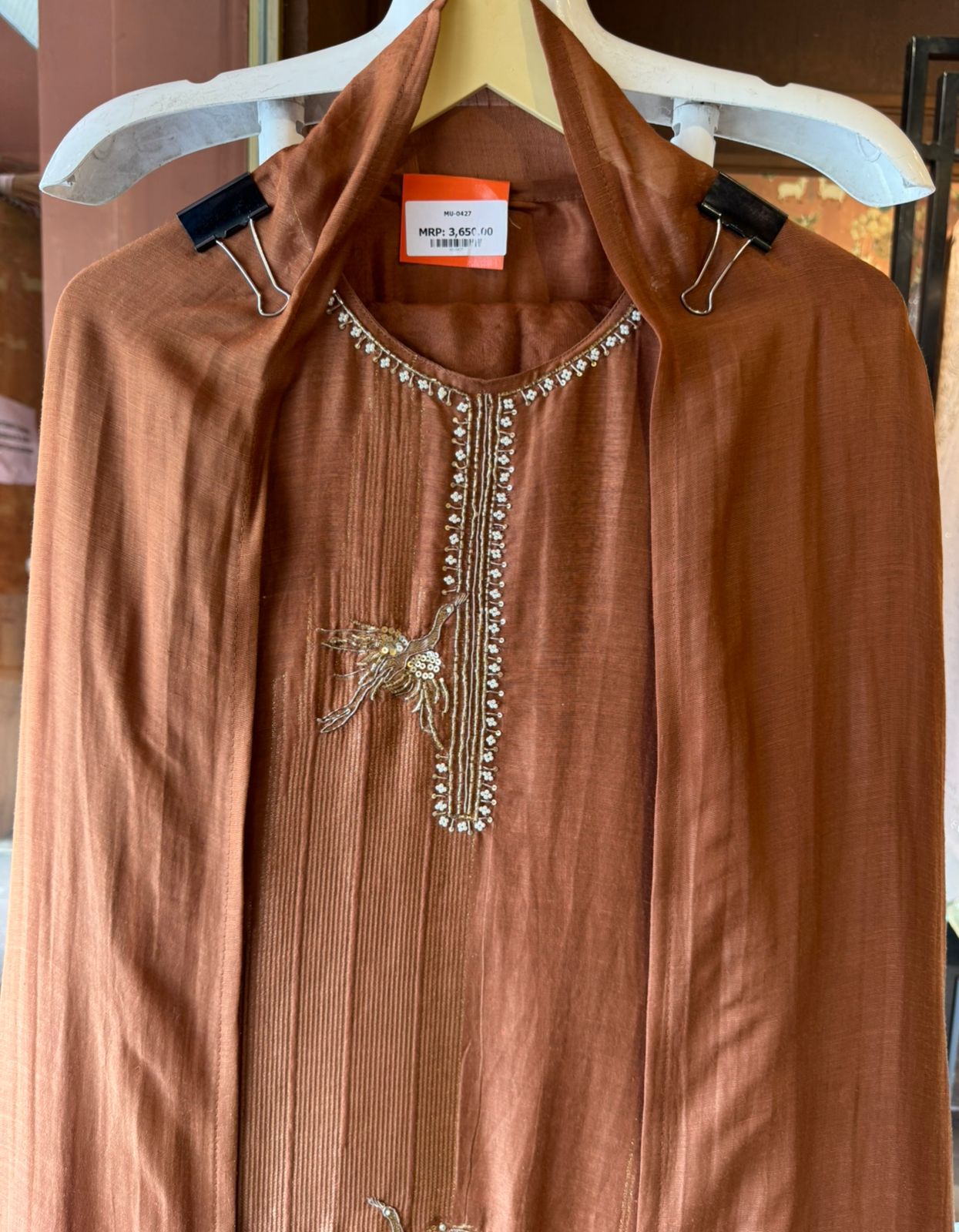 Elegant Hand-Embellished Unstitched suit Set