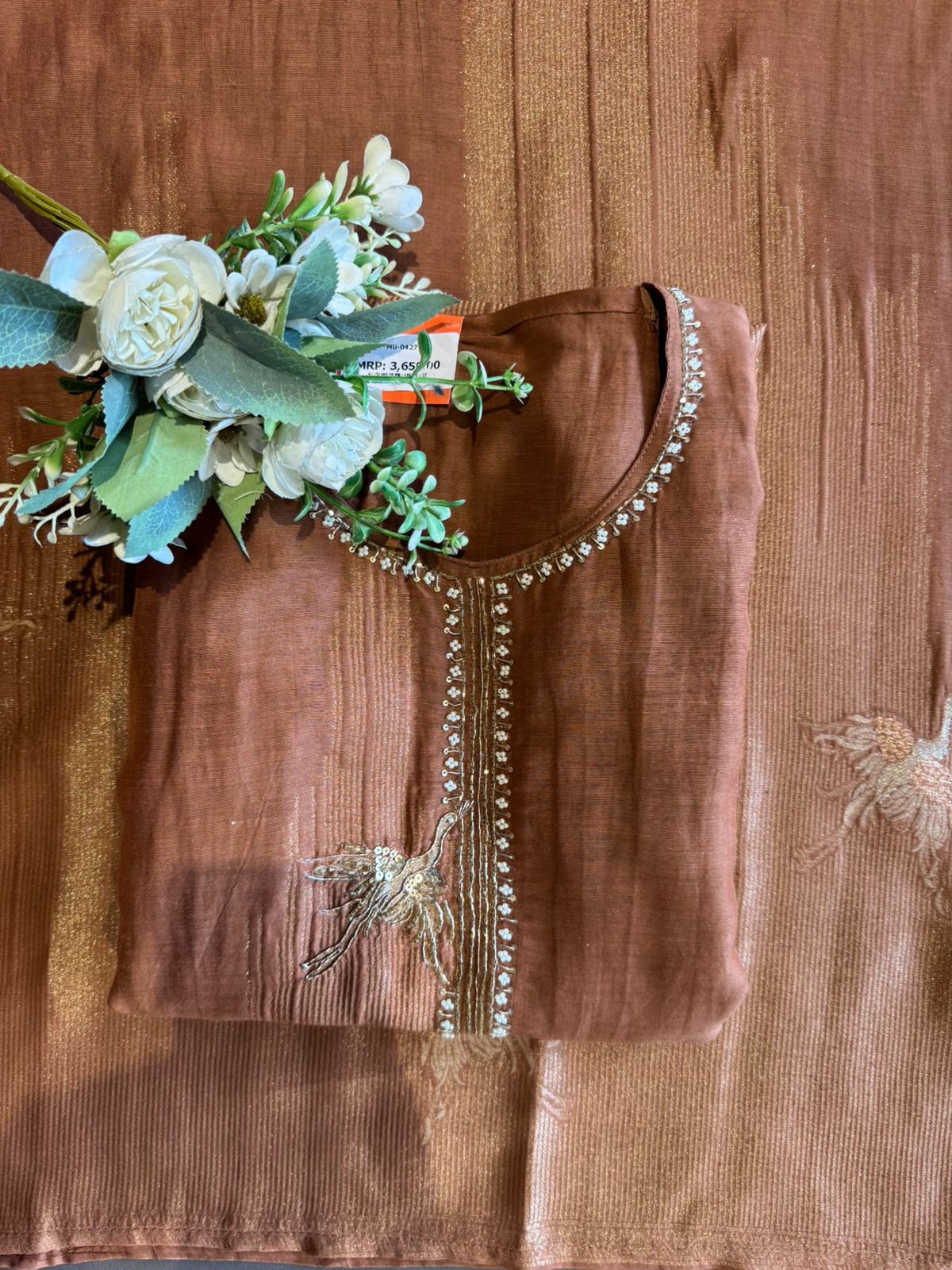 Elegant Hand-Embellished Unstitched suit Set
