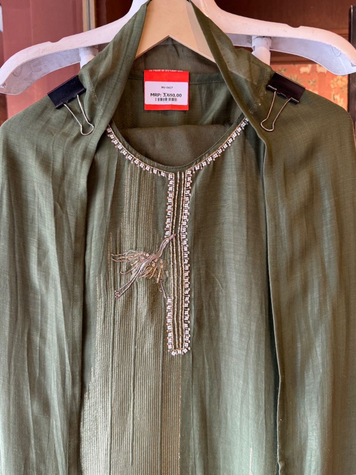 Elegant Hand-Embellished Unstitched suit Set