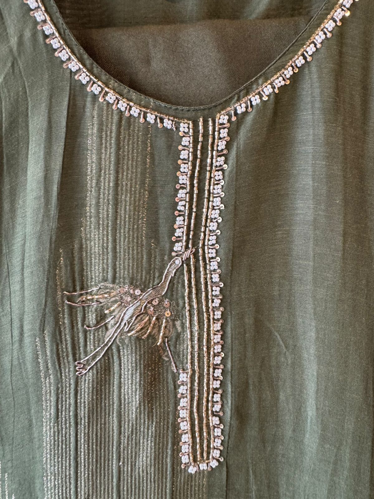 Elegant Hand-Embellished Unstitched suit Set