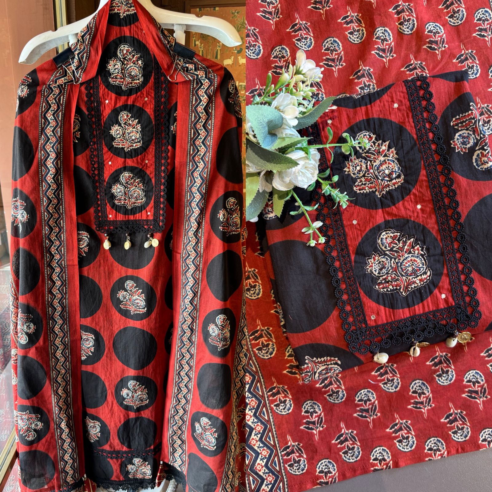 Printed Unstitched suit Set with Dupatta