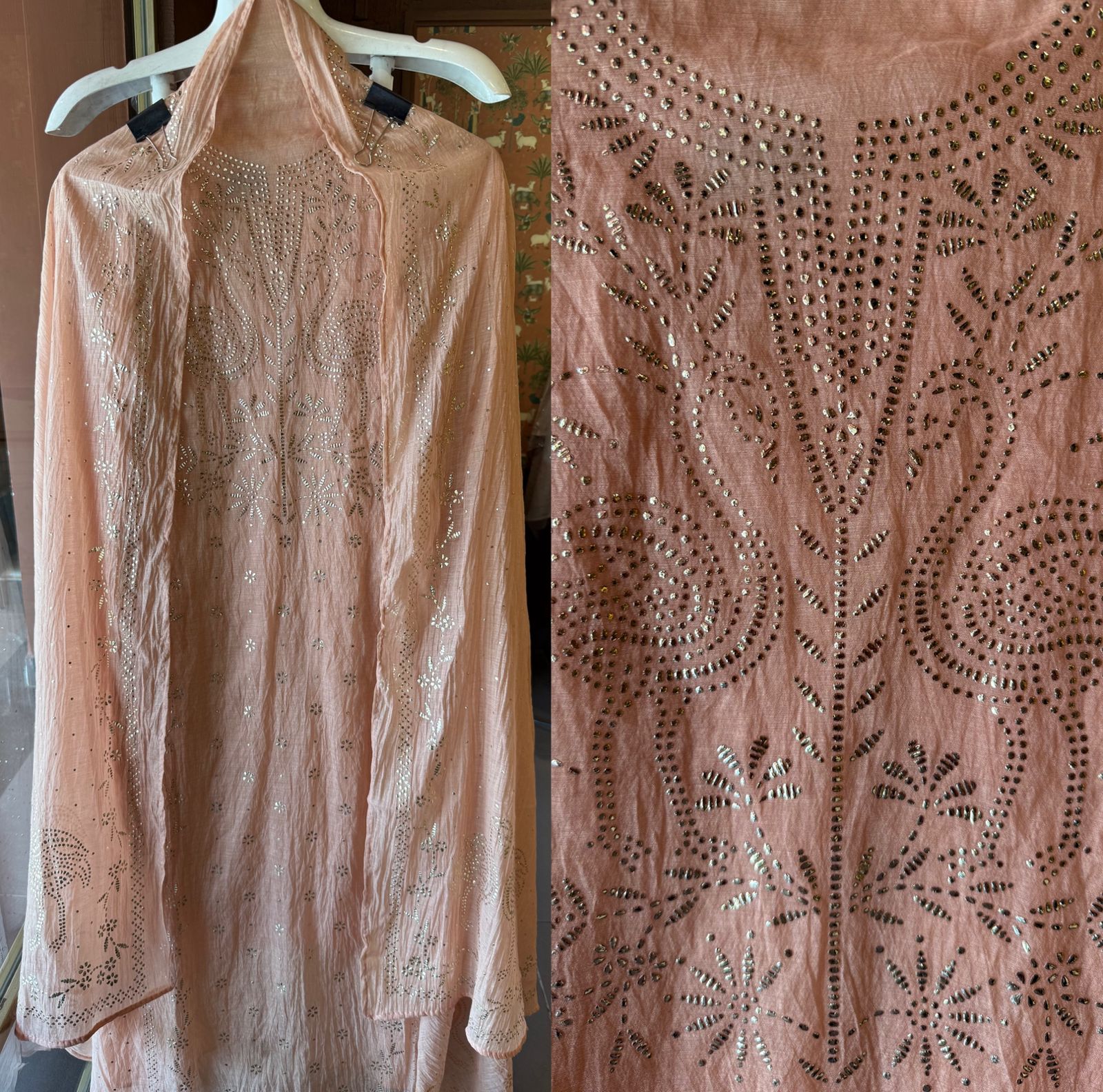 Mul cotton chanderi Unstitched Suits