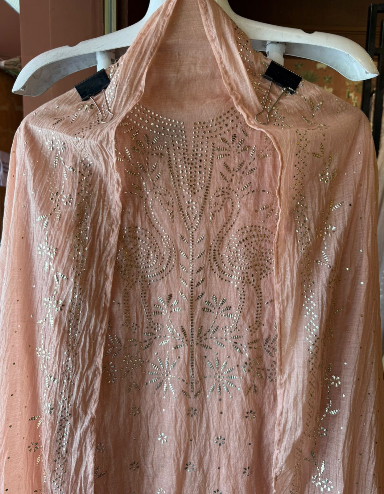 Mul cotton chanderi Unstitched Suits