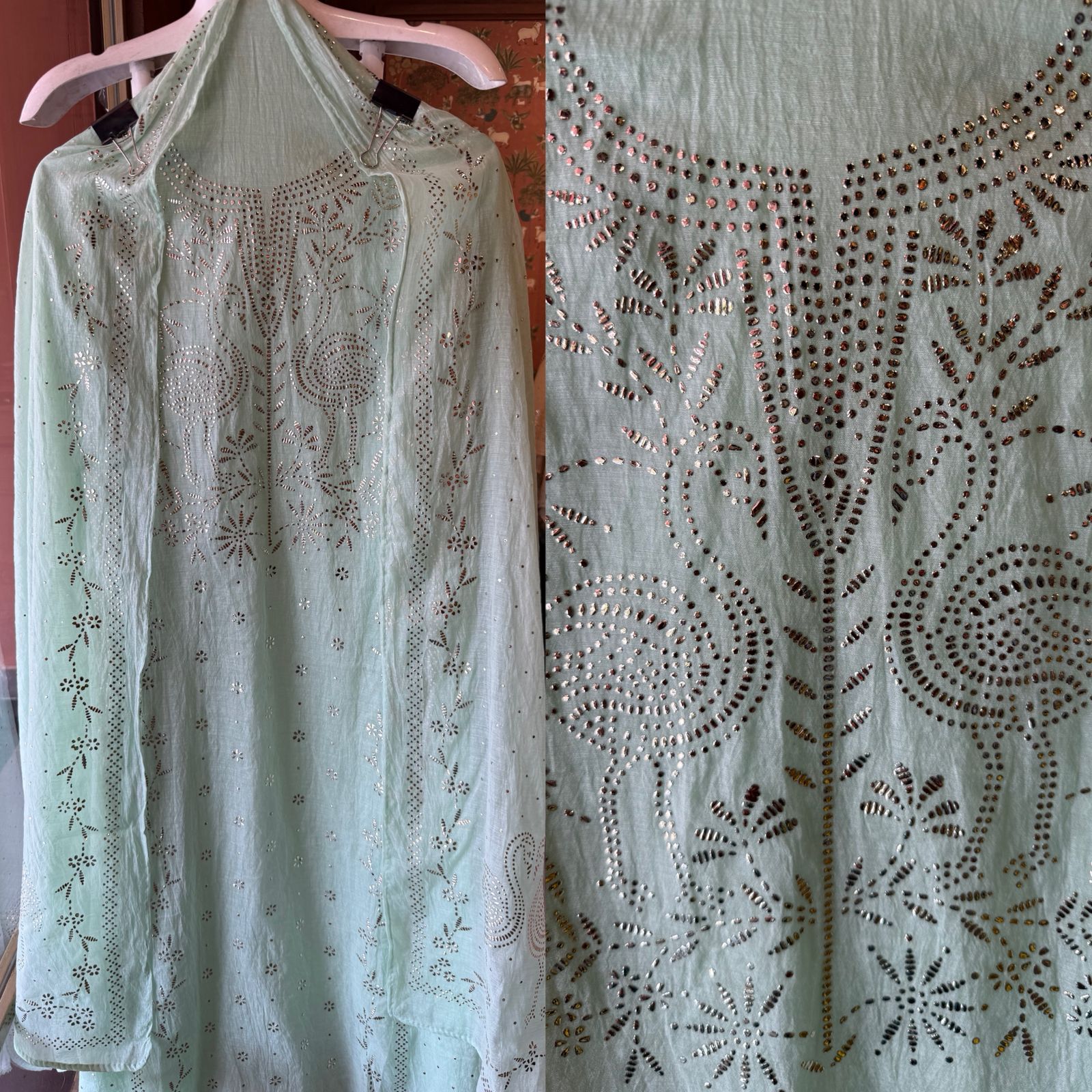 Mul cotton chanderi Unstitched Suits