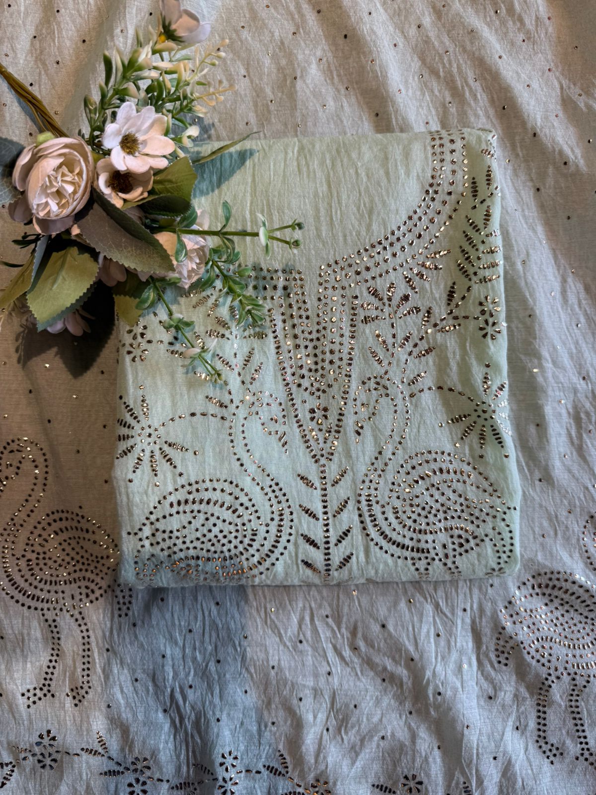 Mul cotton chanderi Unstitched Suits