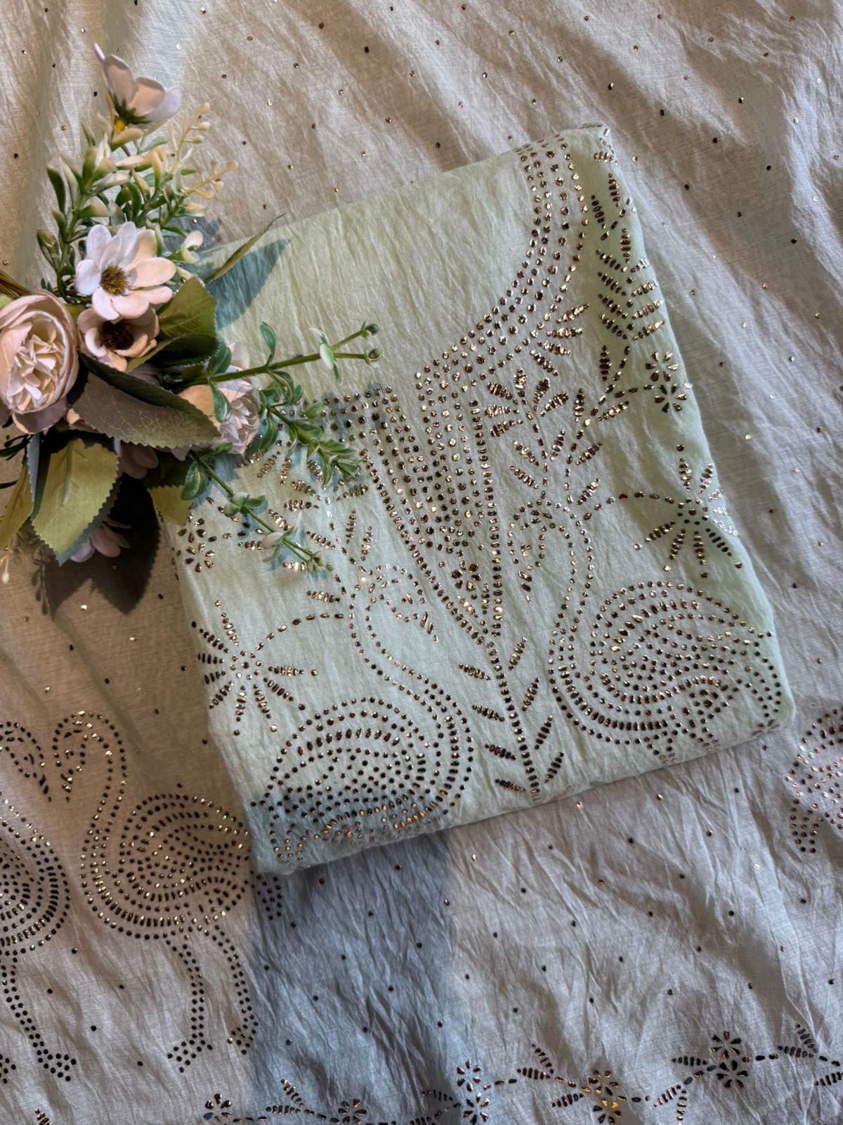 Mul cotton chanderi Unstitched Suits