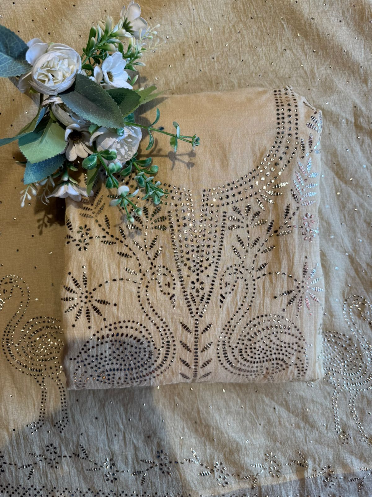 Mul cotton chanderi Unstitched Suits