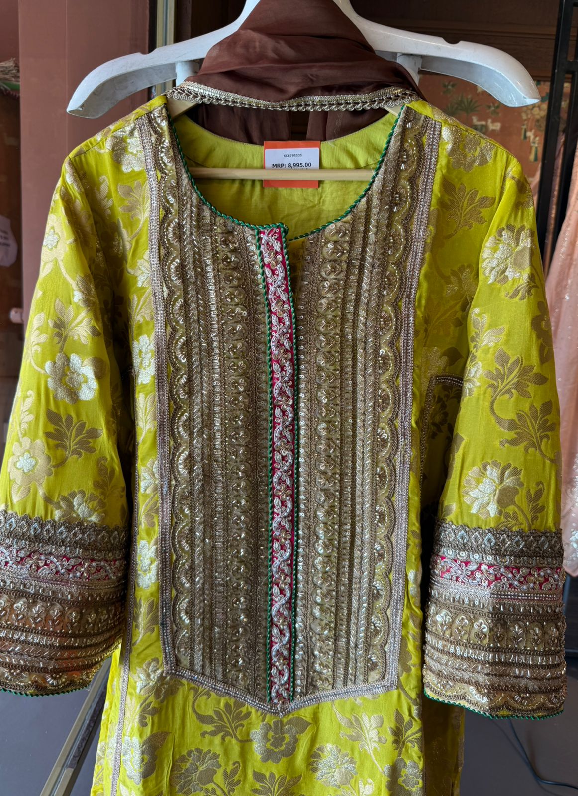 PURE BANARSI SILK BROCADE  ANARKALI SUIT