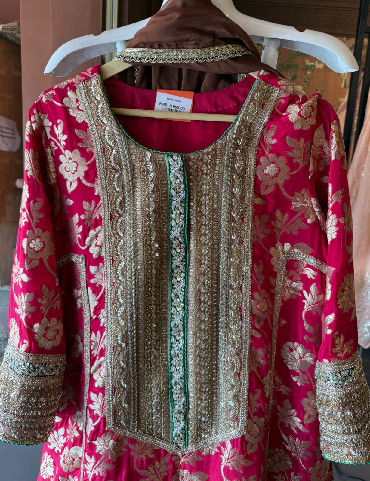 PURE BANARSI SILK BROCADE  ANARKALI SUIT