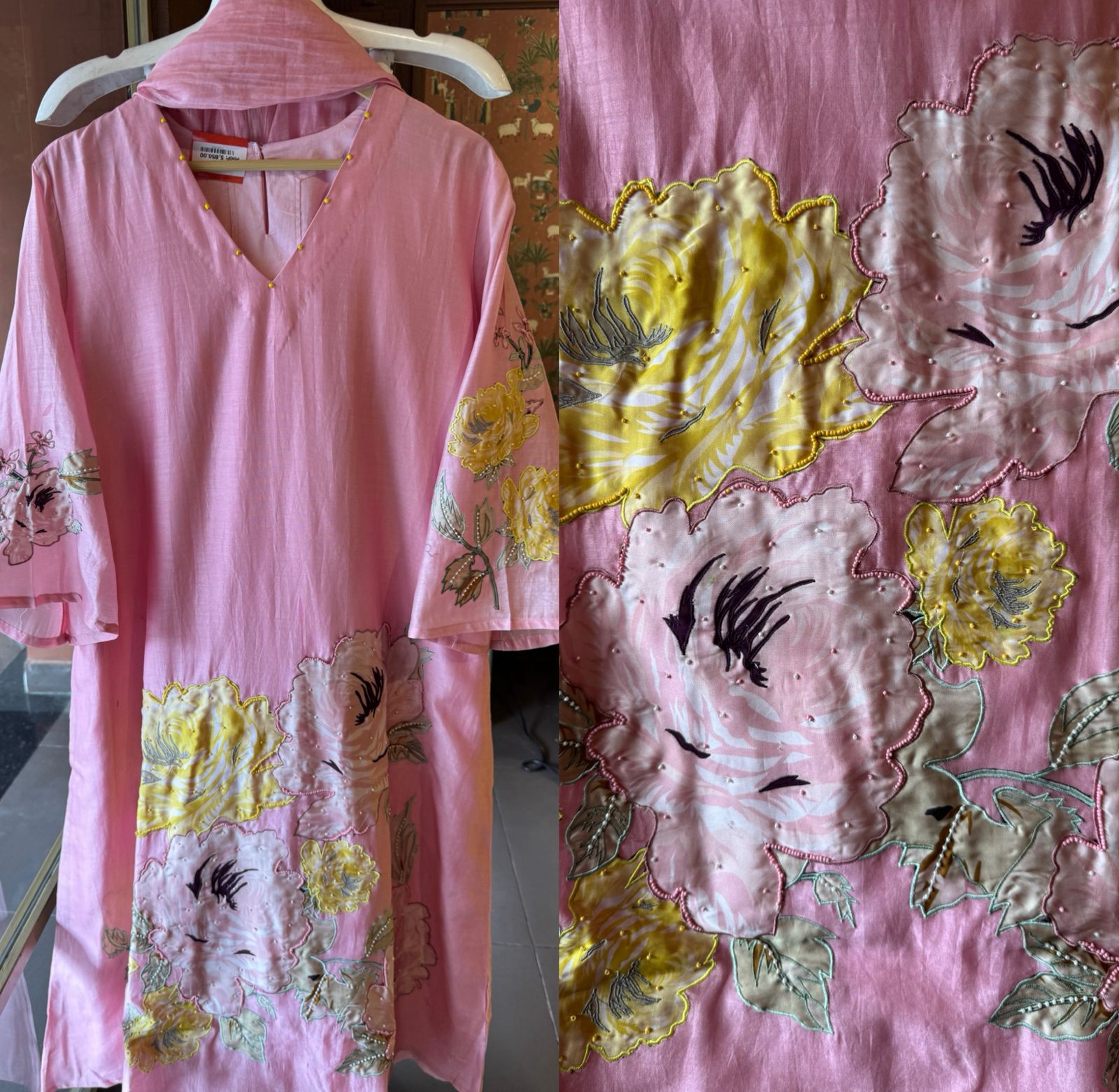 Floral Appliqué Kurta set