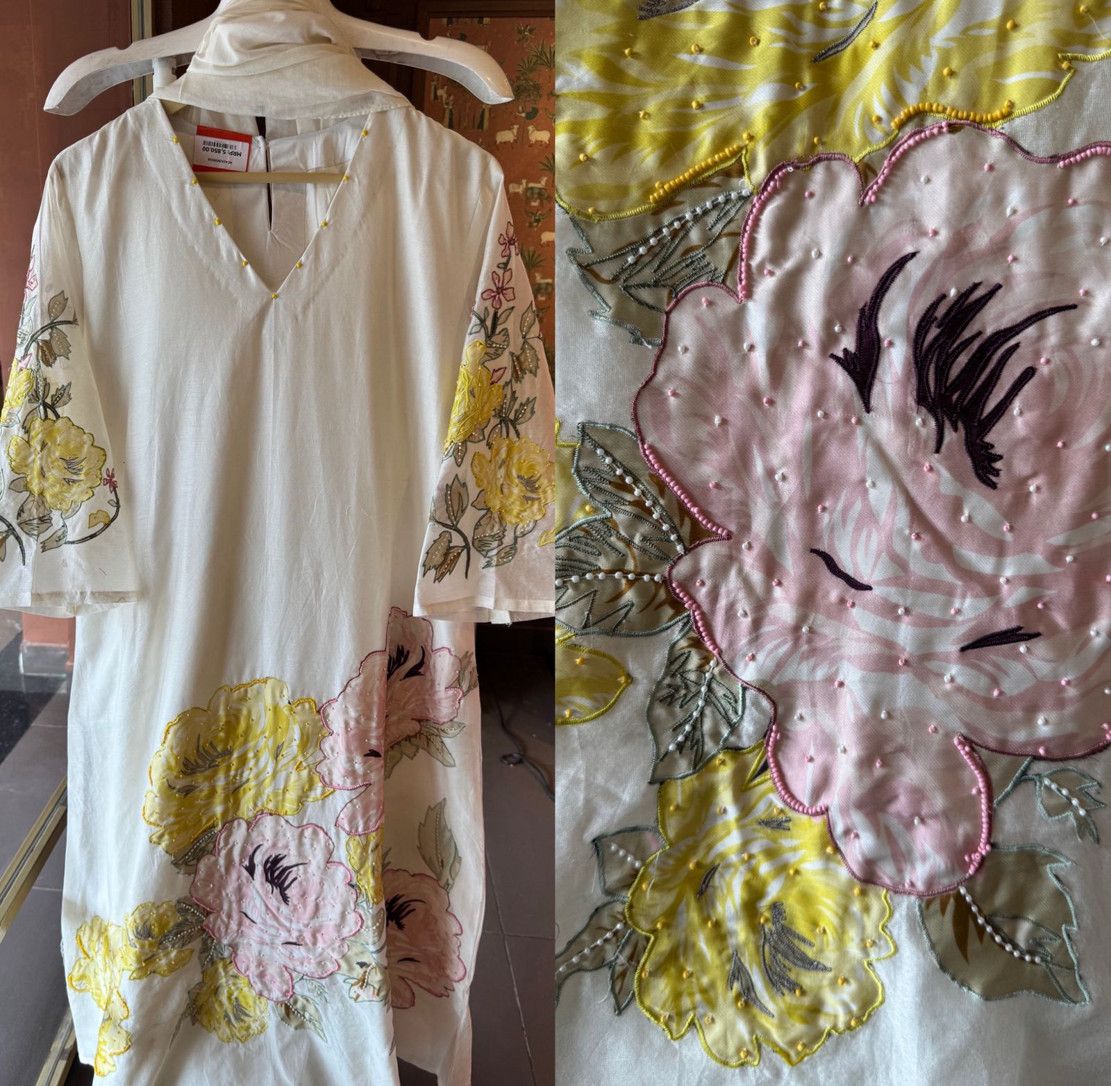 Floral Appliqué Kurta set