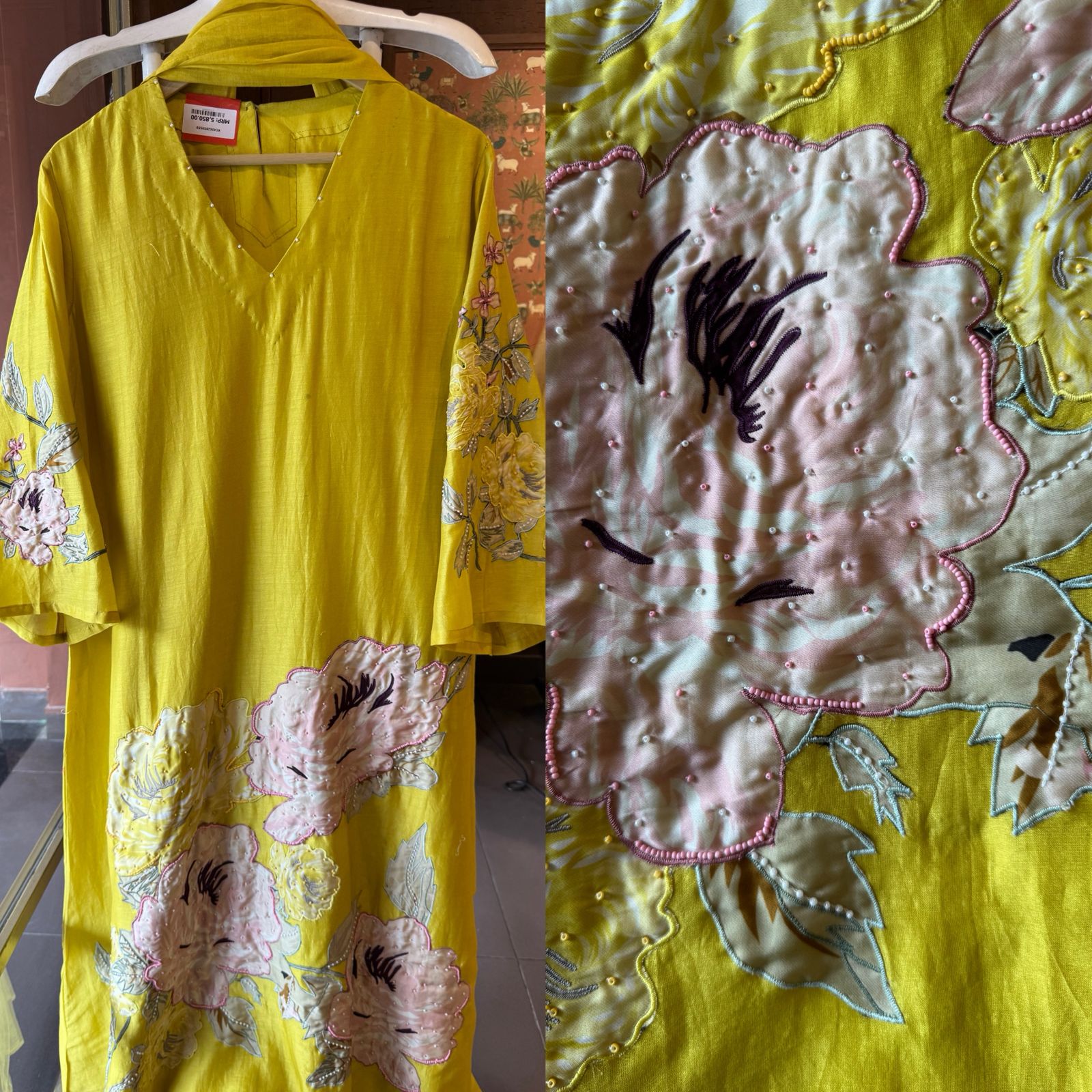 Floral Appliqué Kurta set