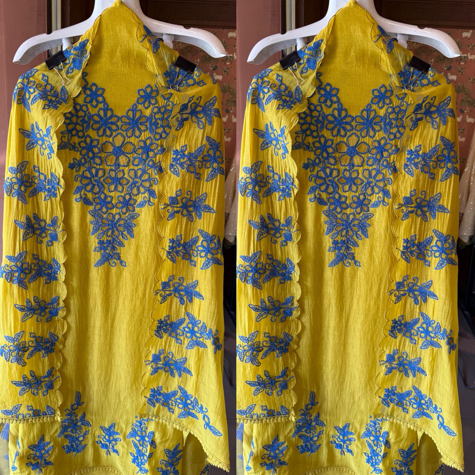 Intricate  floral embroidery beautifil suit