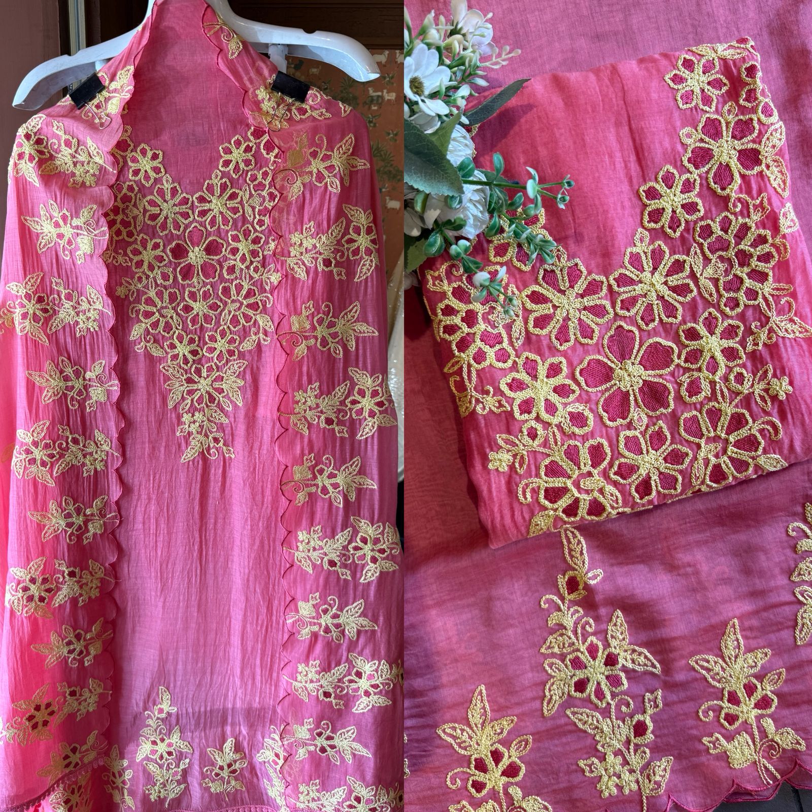 Intricate  floral embroidery beautifil suit