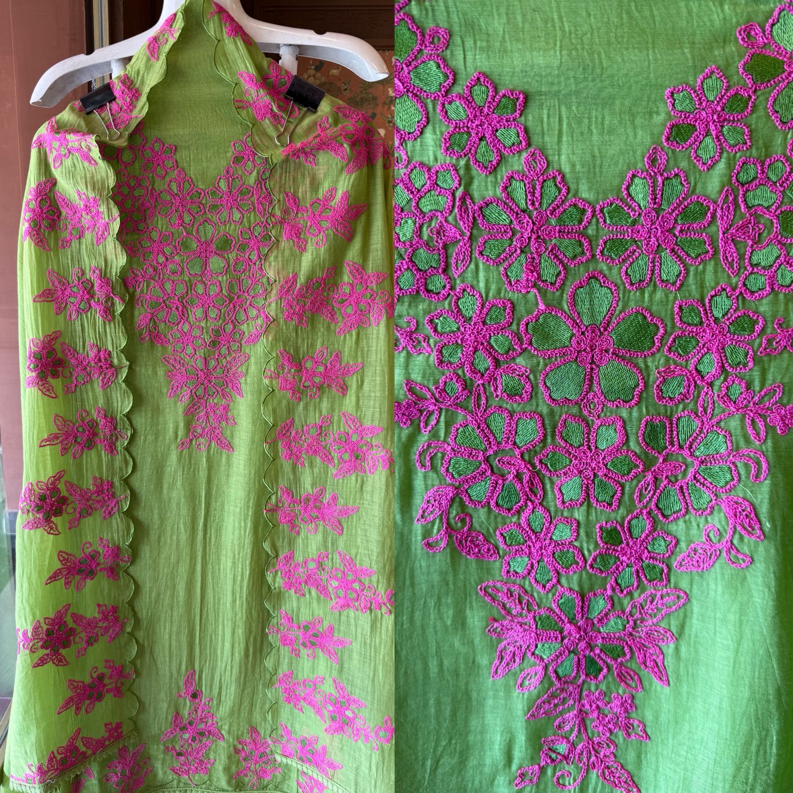 Intricate  floral embroidery beautifil suit