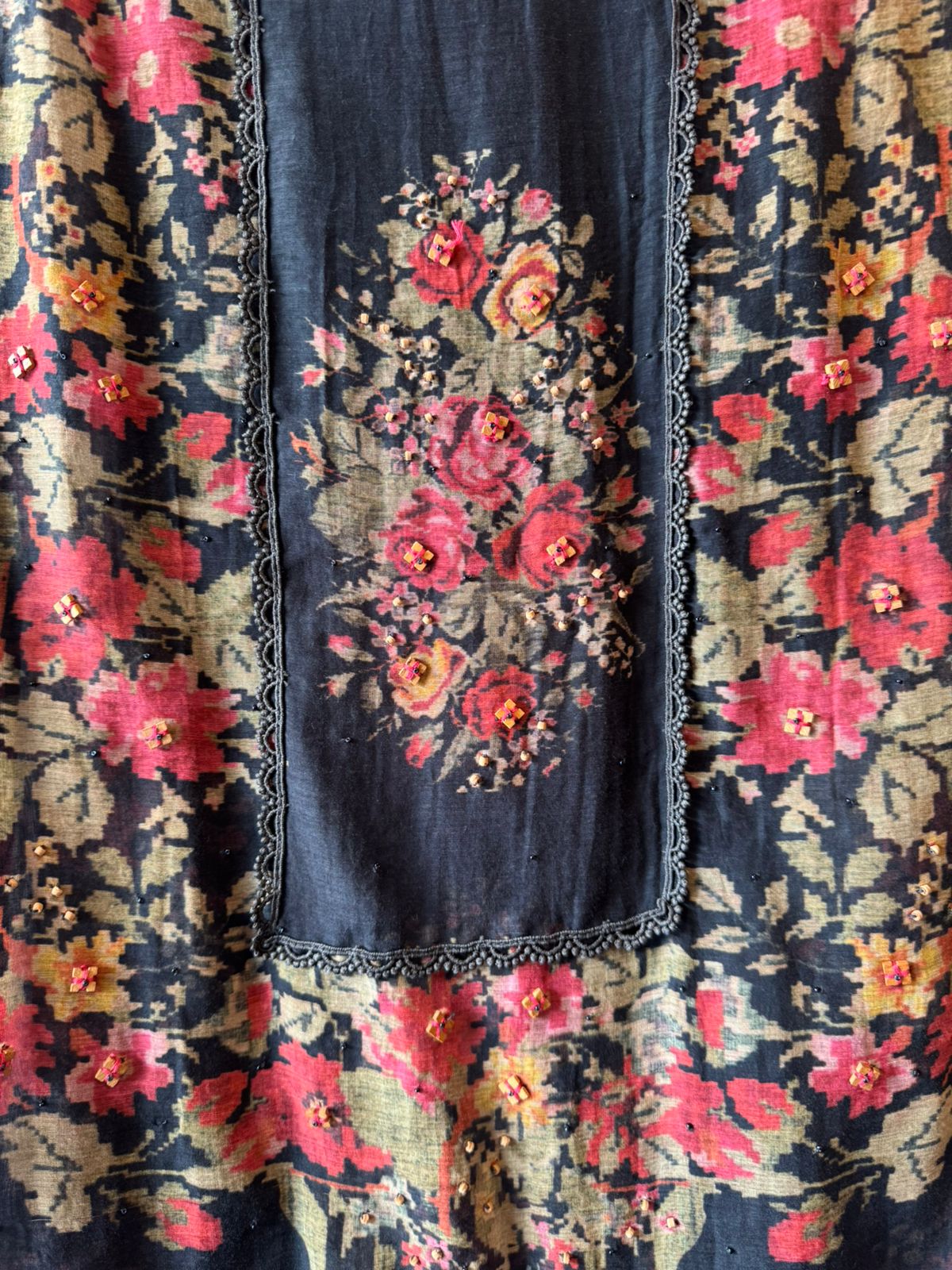 Floral Printed Unstitched suit