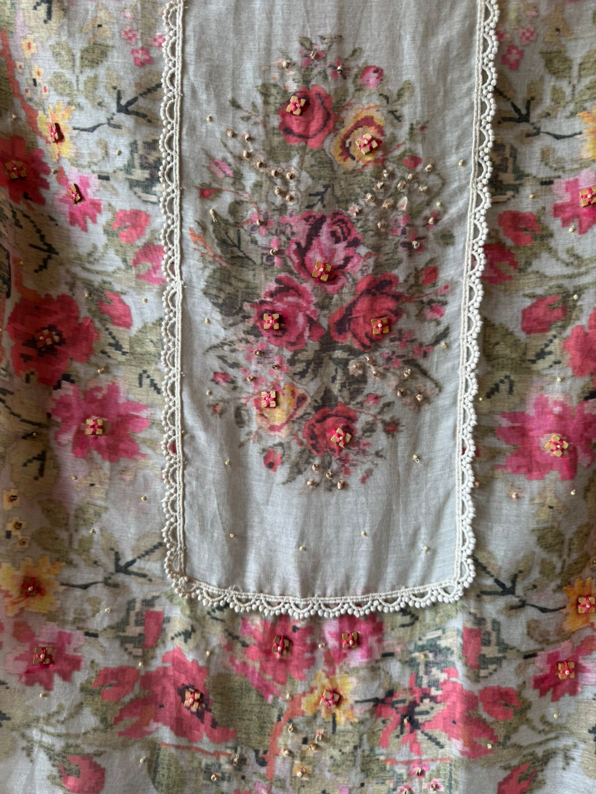 Floral Printed Unstitched suit